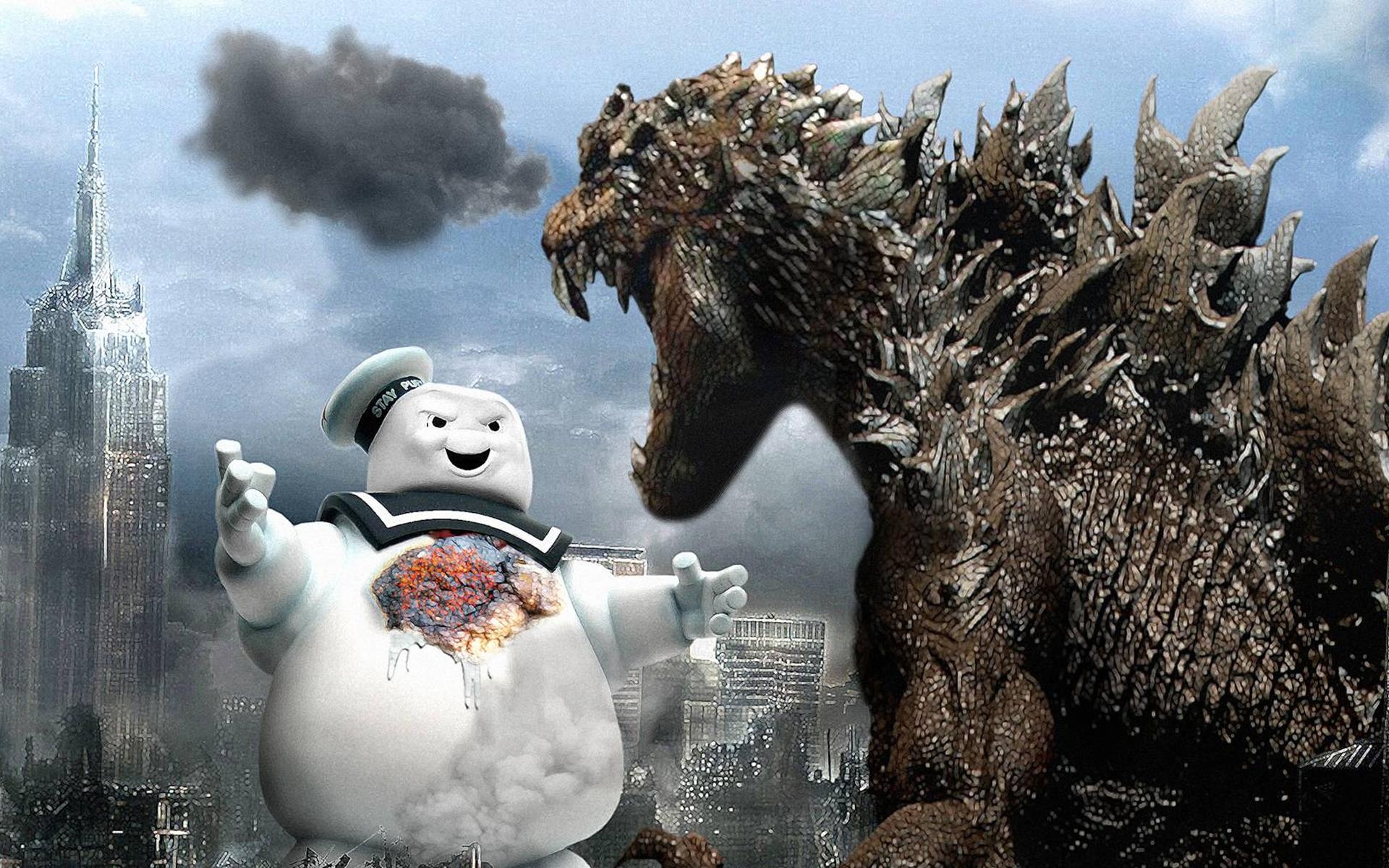 1920x1200 Godzilla VS Stay Puff Marshmallow Man wallpaper, Desktop