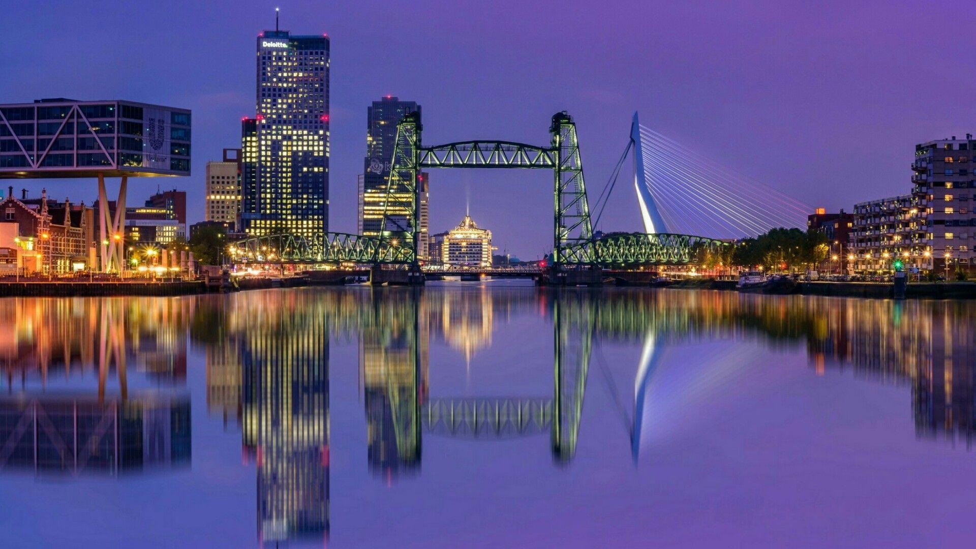 1920x1080 Rotterdam At Dusk Wallpaper. Wallpaper Studio 10, Desktop