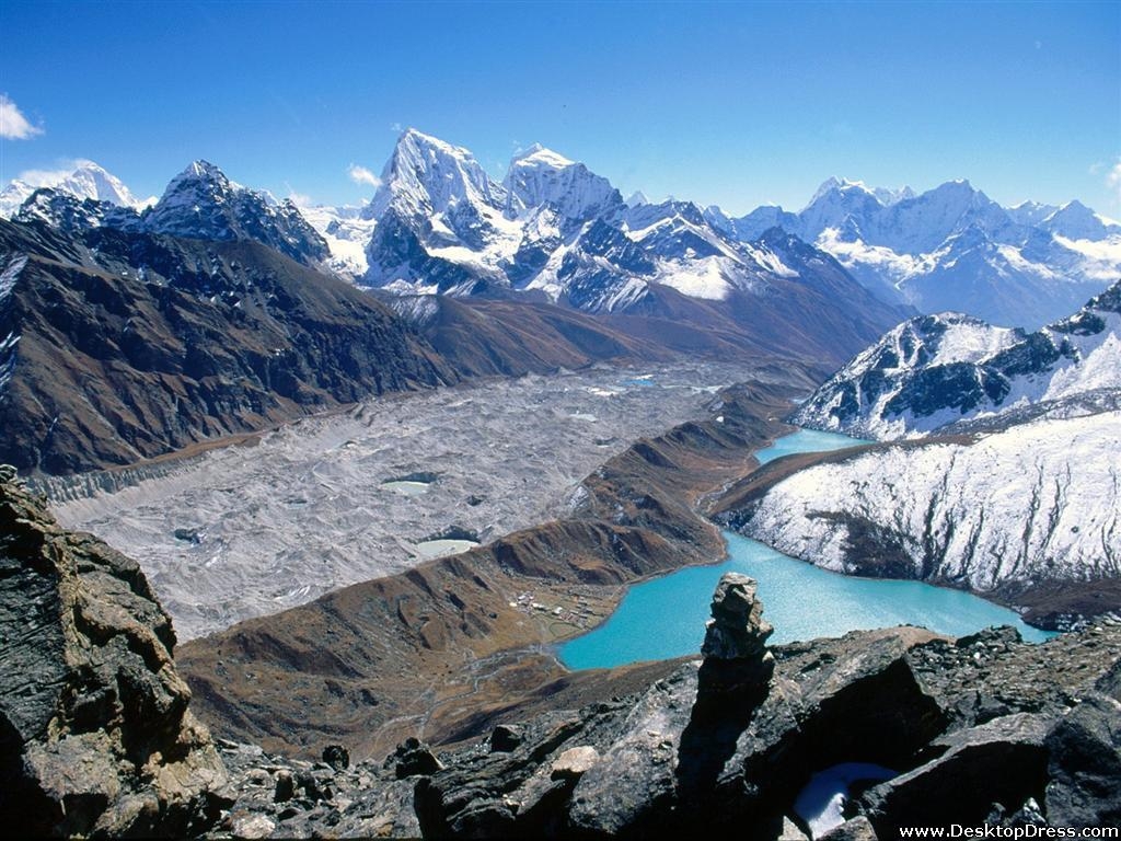 1030x770 Desktop Wallpaper Natural Background Gokyo Lakes and Ama, Desktop