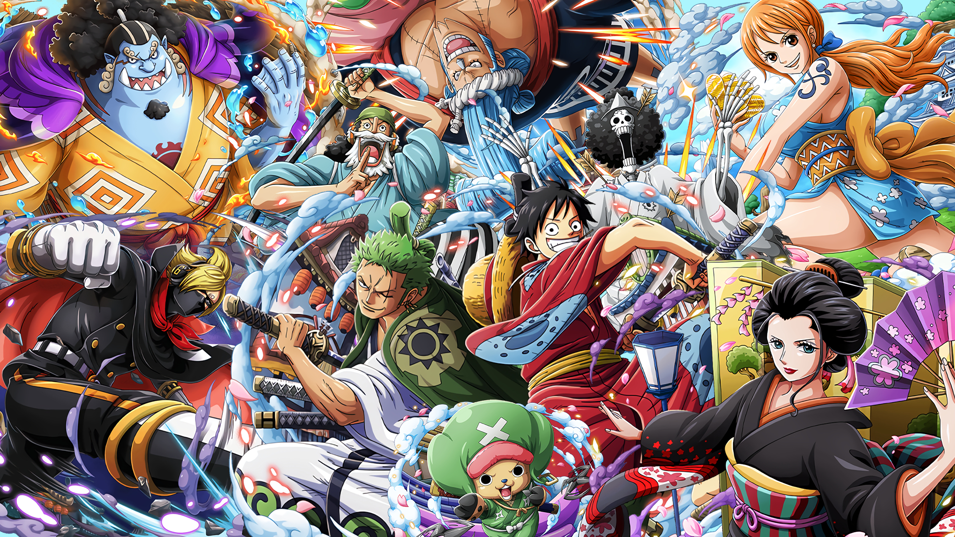 1920x1080 Wano Straw Hats HD Wallpaper (Updated With Jinbe!), Desktop