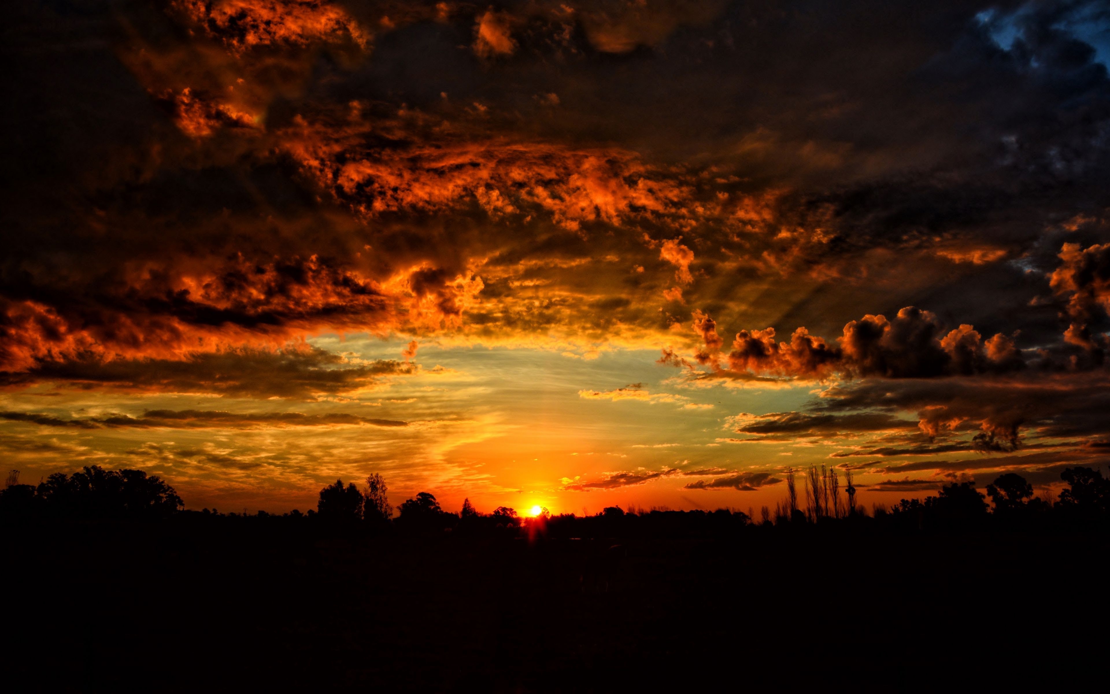 3840x2400 Download wallpaper  sunset, clouds, orange sky 4k ultra HD 16:10 HD background, Desktop