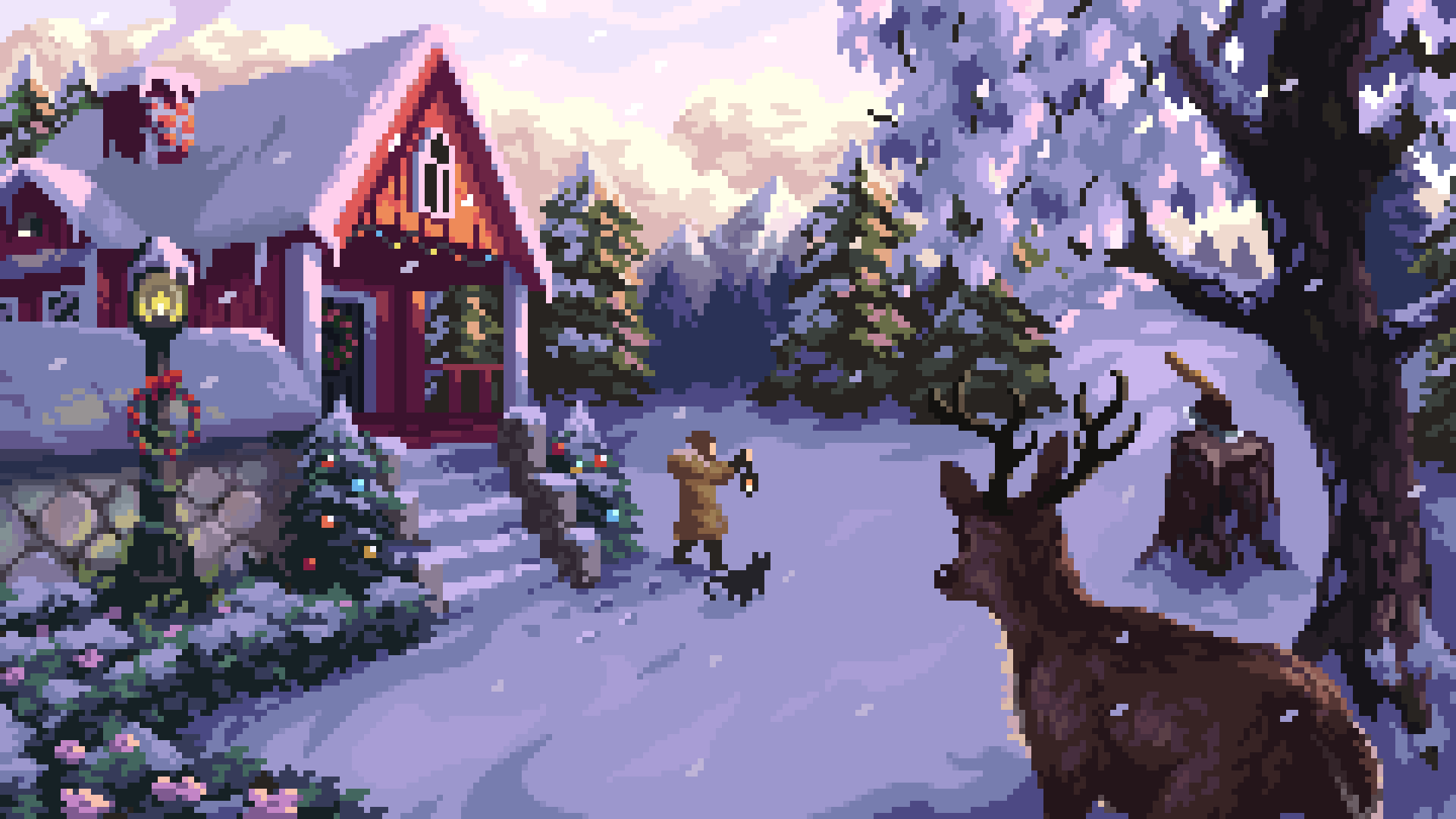 1920x1080 Pixel Art Journey Sunset Holidays everyone! # pixelart, Desktop