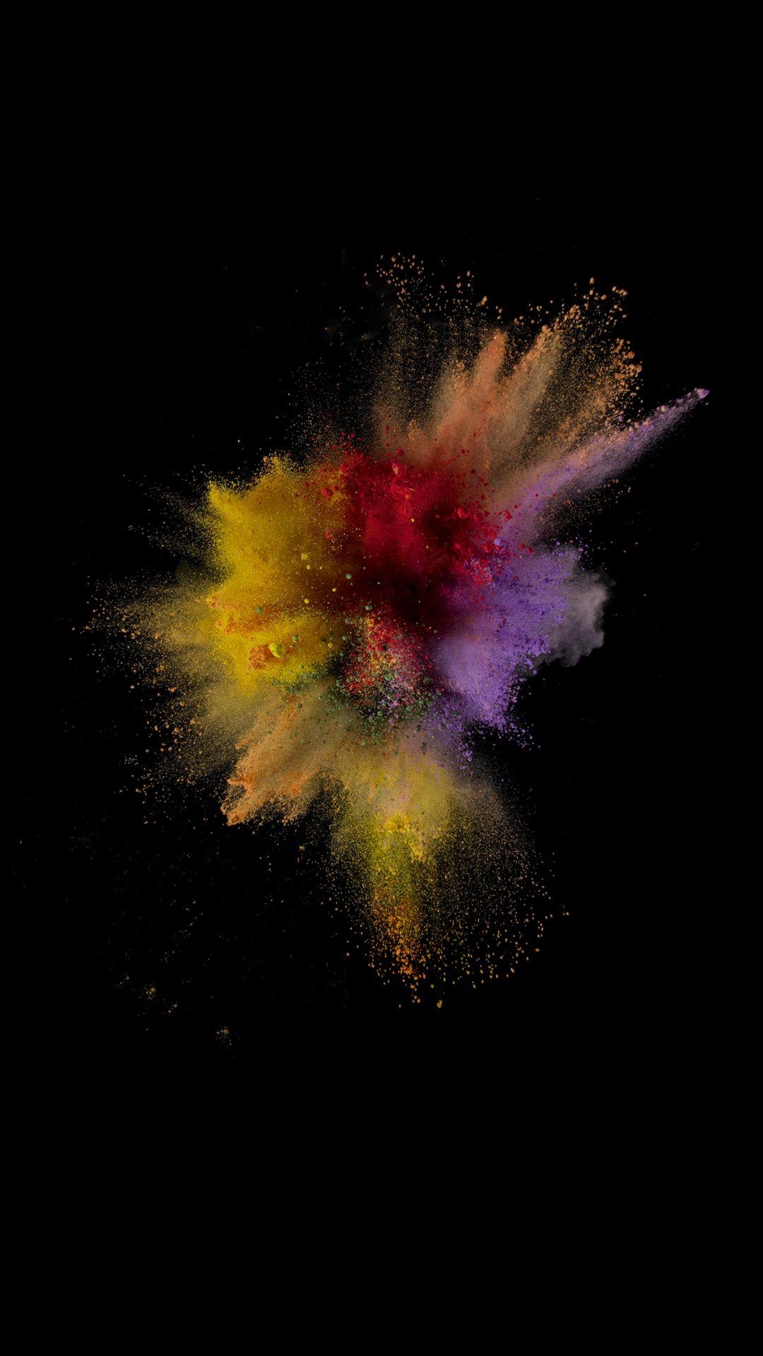 1080x1920 Colorful Dust Smoke Burst Explosion Art iOS9 Wallpaper #iPhone, Phone