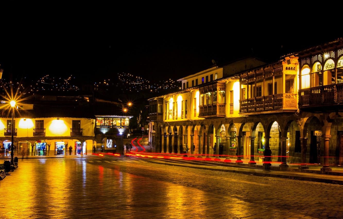 1340x850 Wallpaper night, night, Peru, Peru, noche, Cusco, Cusco image, Desktop