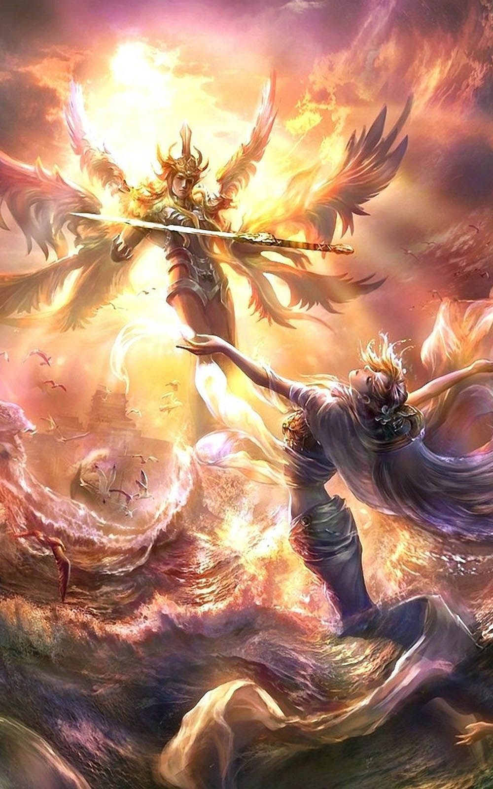 1000x1600 Angel Warrior Game 4K Ultra HD Mobile Wallpaper, Phone