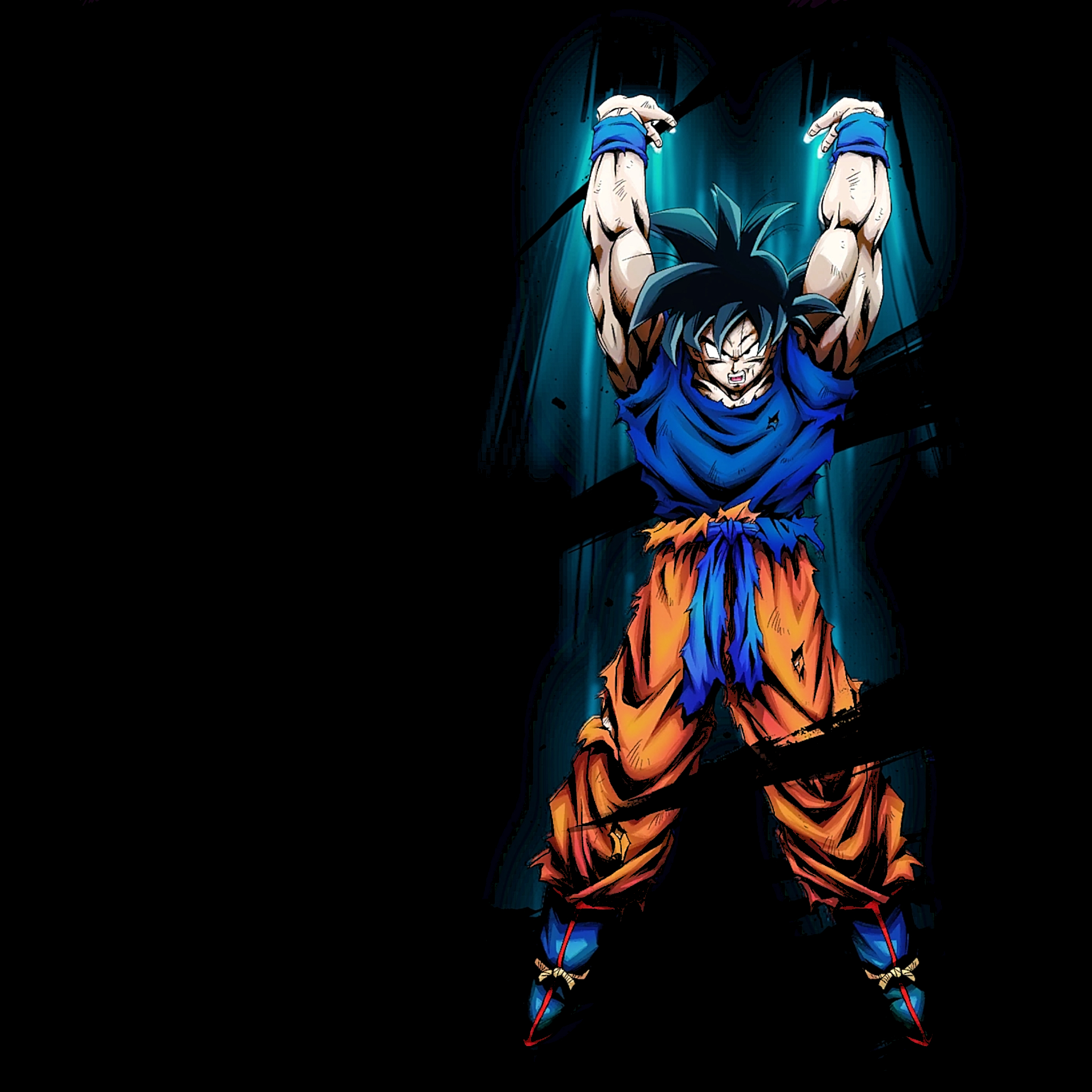 2050x2050 Goku 77.16% True Black Amoled Wallpaper, Phone