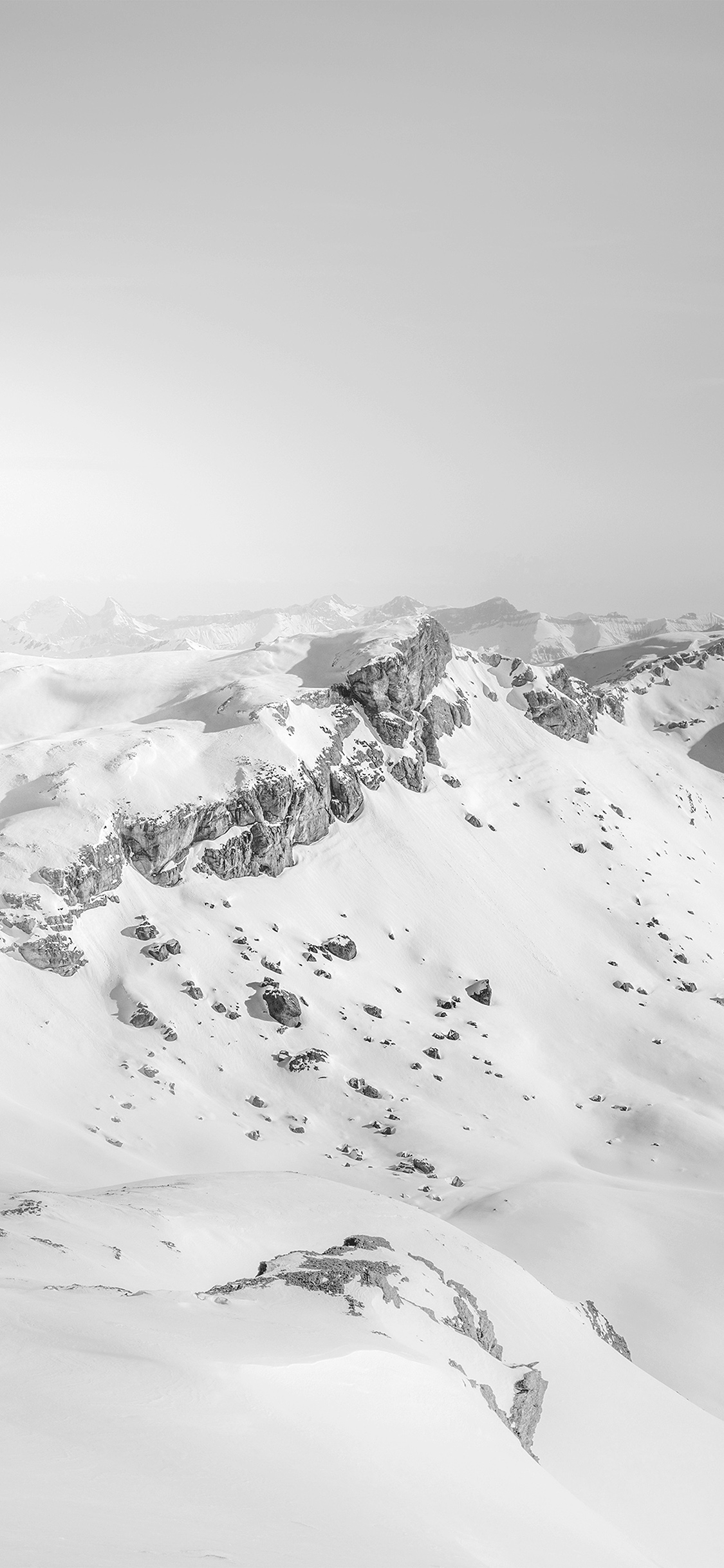 1130x2440 iPhone X wallpaper. snow mountain winter nature bw dark, Phone