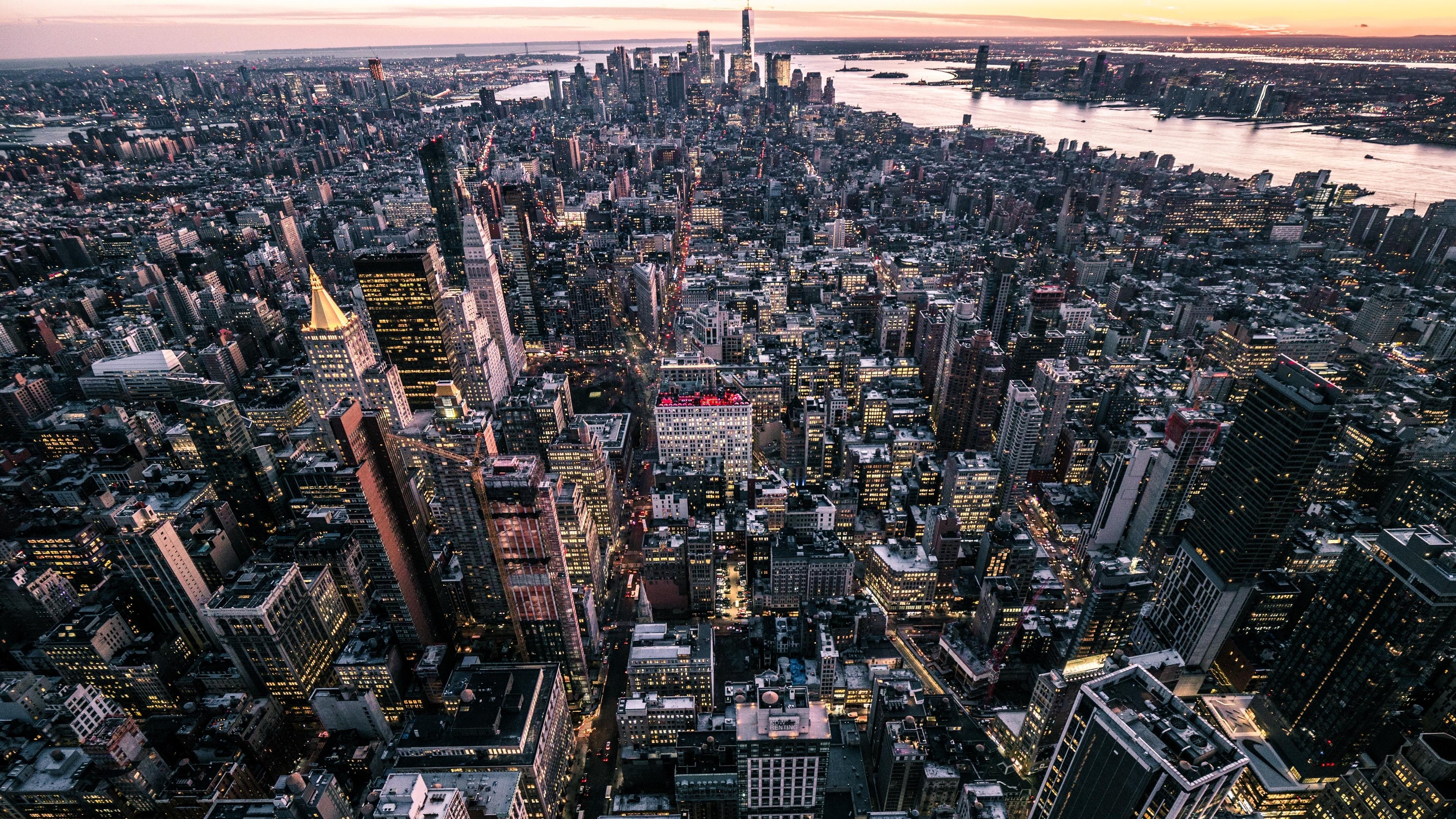 3840x2160 Download wallpaper  new york, usa, city, top view 4k uhd 16, Desktop