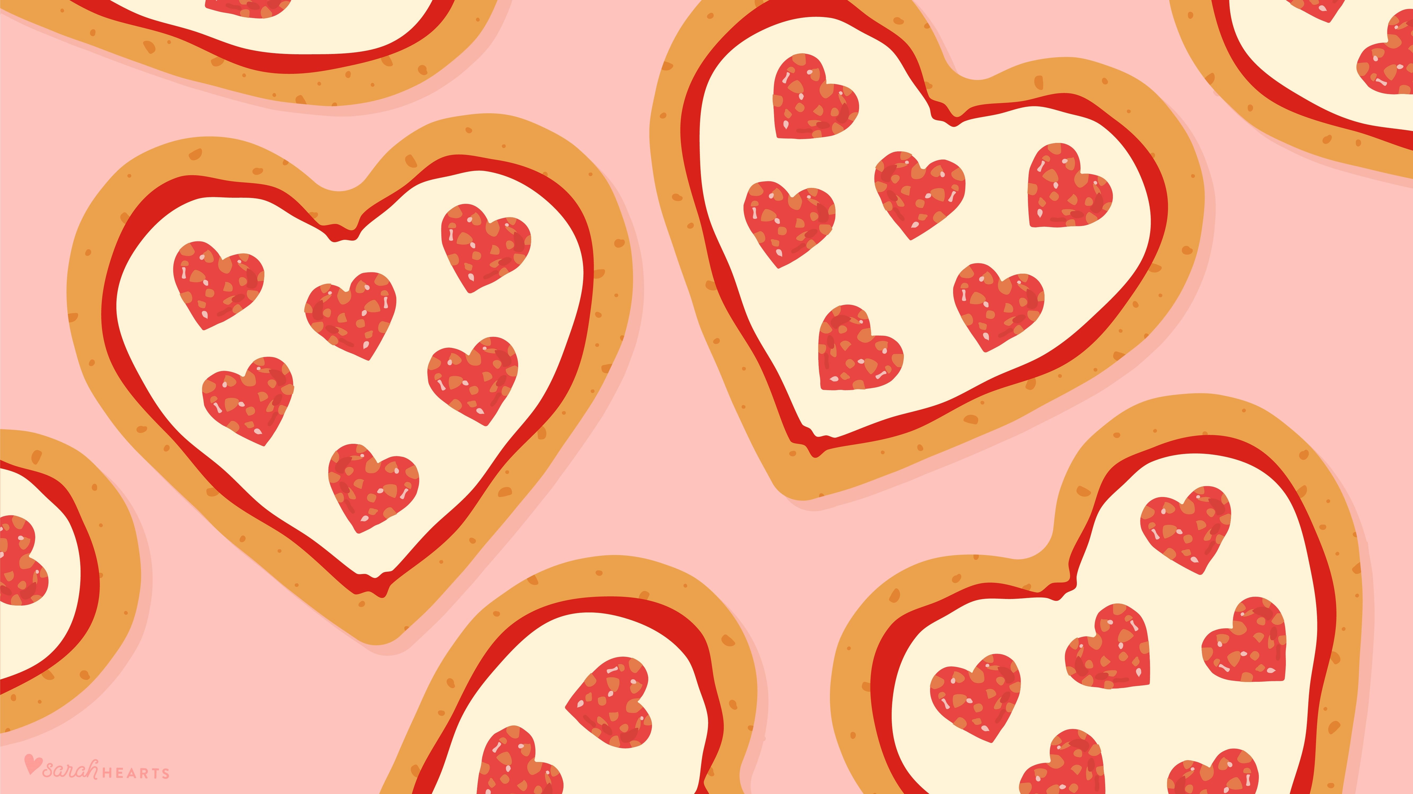 5340x3000 Heart Shaped Pizza February 2018 Calendar Wallpaper, Desktop