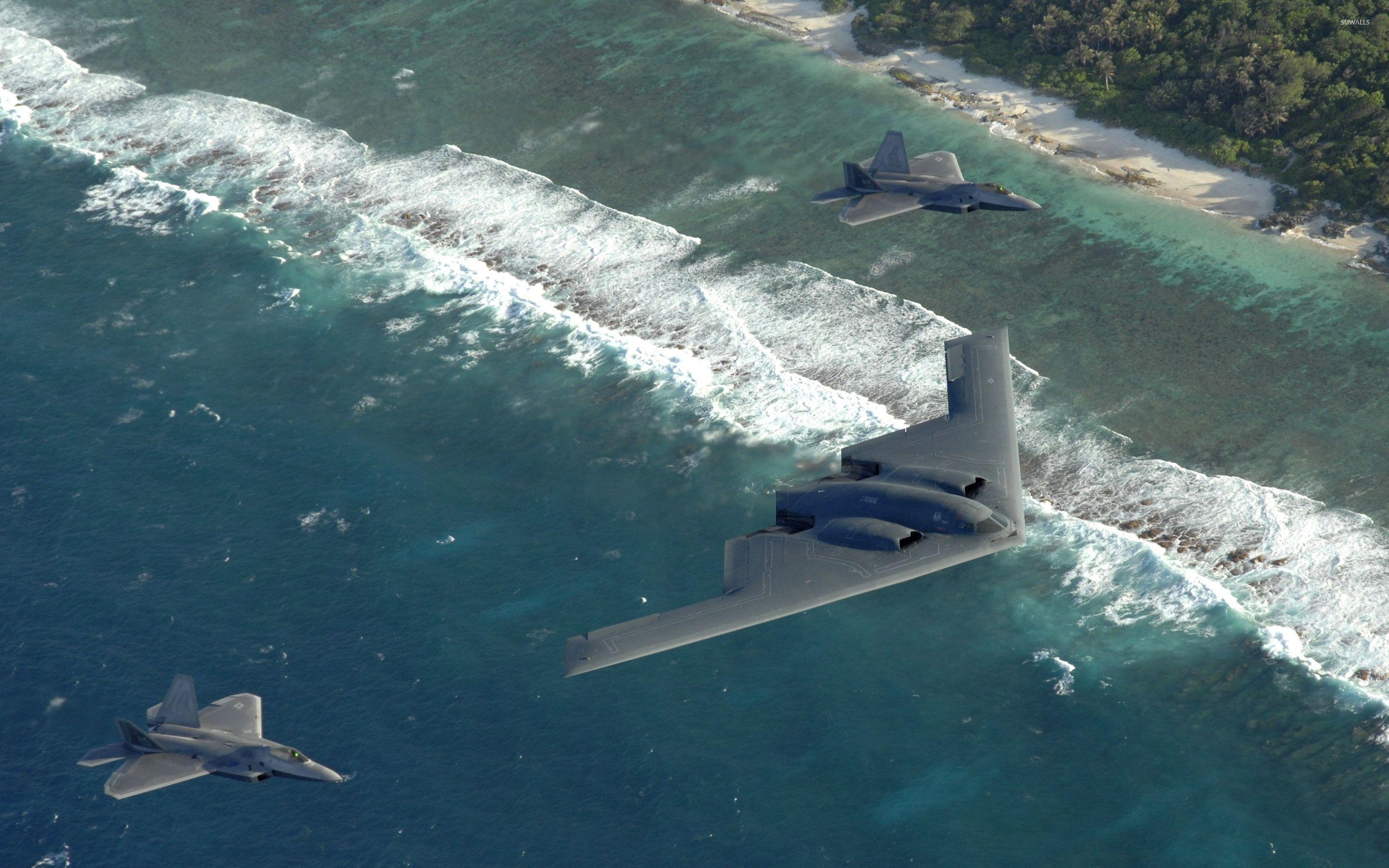 2880x1800 Northrop Grumman B 2 Spirit And Lockheed Martin F 22 Raptor, Desktop