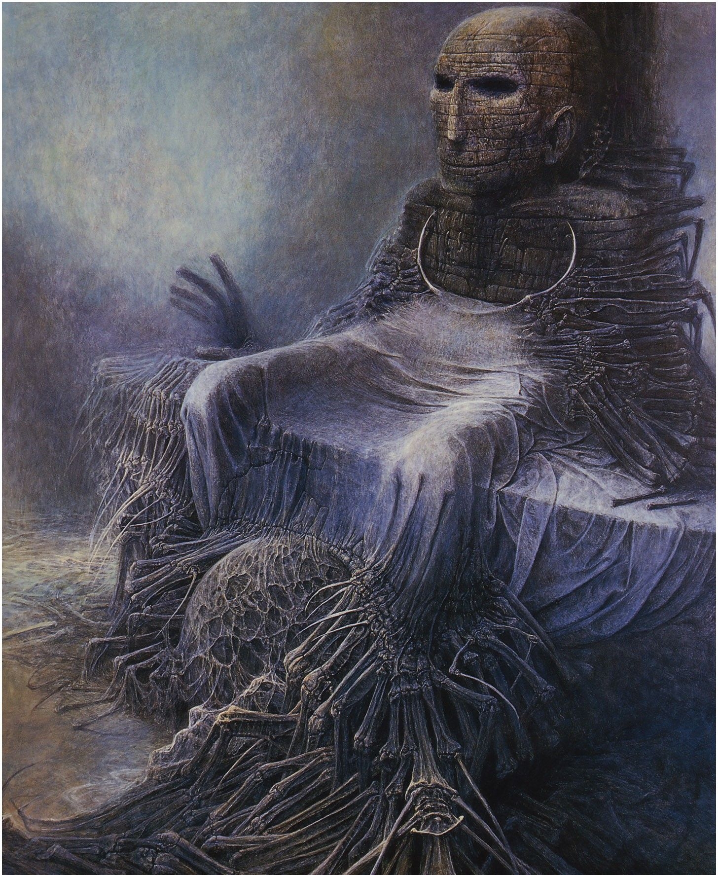 1460x1780 Zdzisław Beksiński, picture, artwork, skull, surrealx1774, Phone