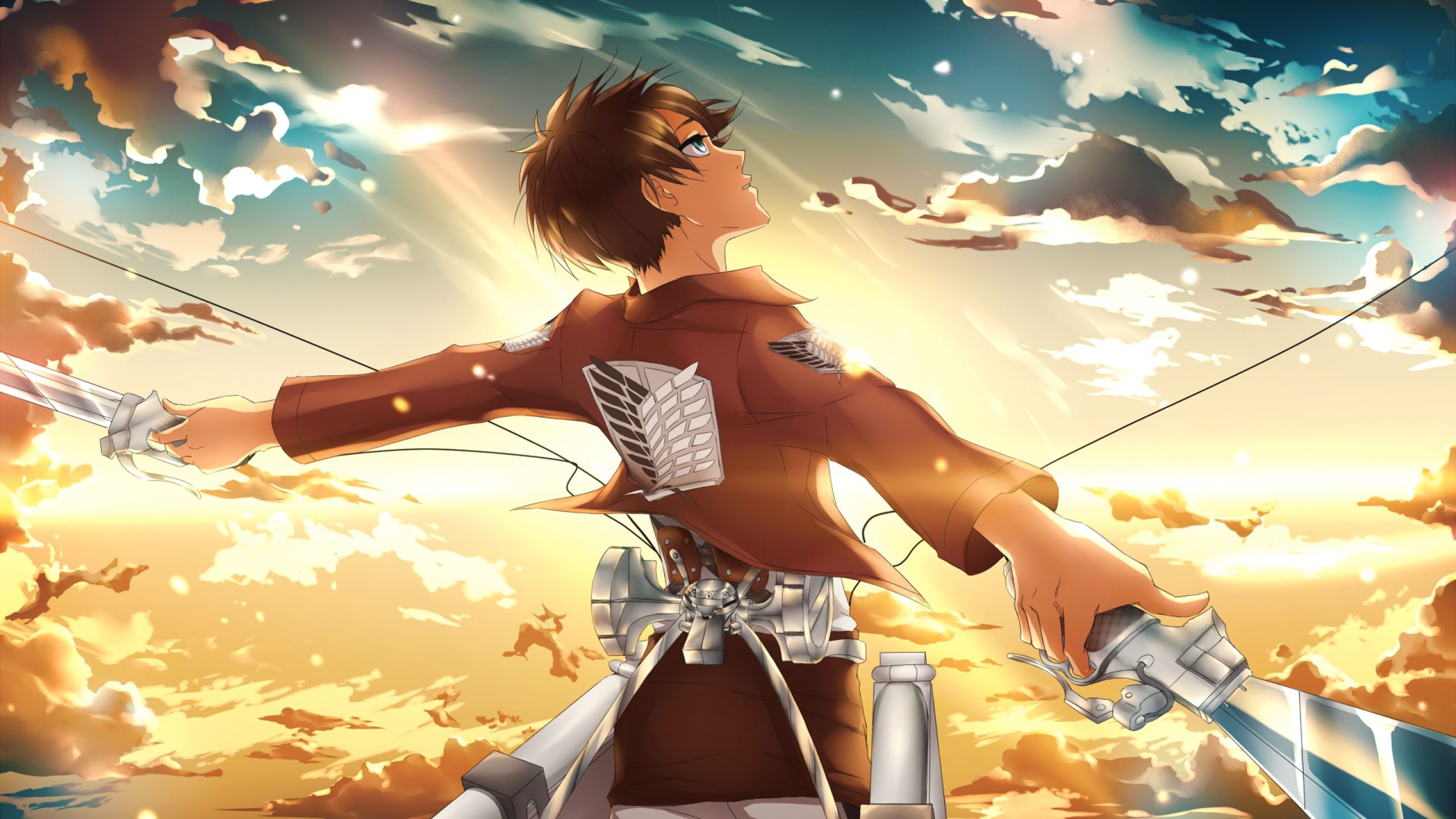 2560x1440 shingeki no kyojin, eren jaeger, man 1440P Resolution, Desktop