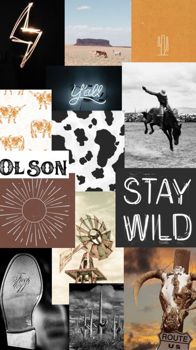 680x1200 western collage. Cute iphone wallpaper tumblr, Cow wallpaper, Western wallpaper iphone, Phone