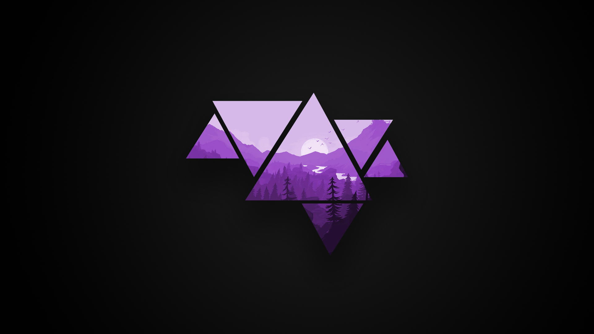 1920x1080 Minimalistic Mountains Black and Purple Version []. Desktop wallpaper black, Minimalist desktop wallpaper, Desktop wallpaper art, Desktop