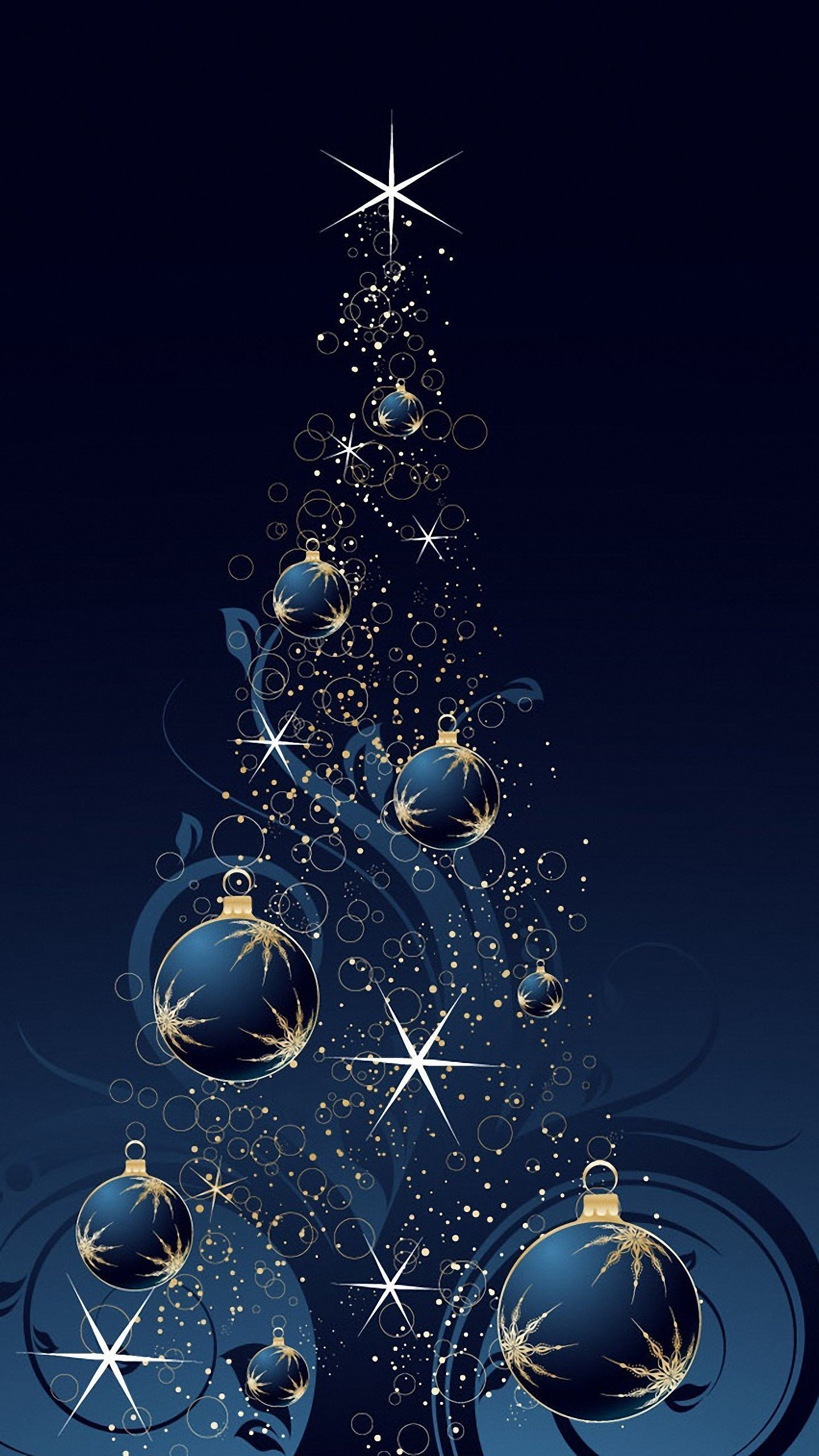 1440x2560 Blue Christmas Wallpaper Free Blue Christmas Background, Phone