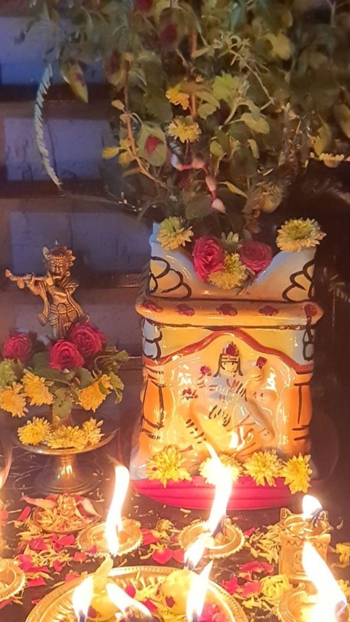 720x1280 Tulsi Vivah 2023: Tulsi Pooja HD image to share, Phone