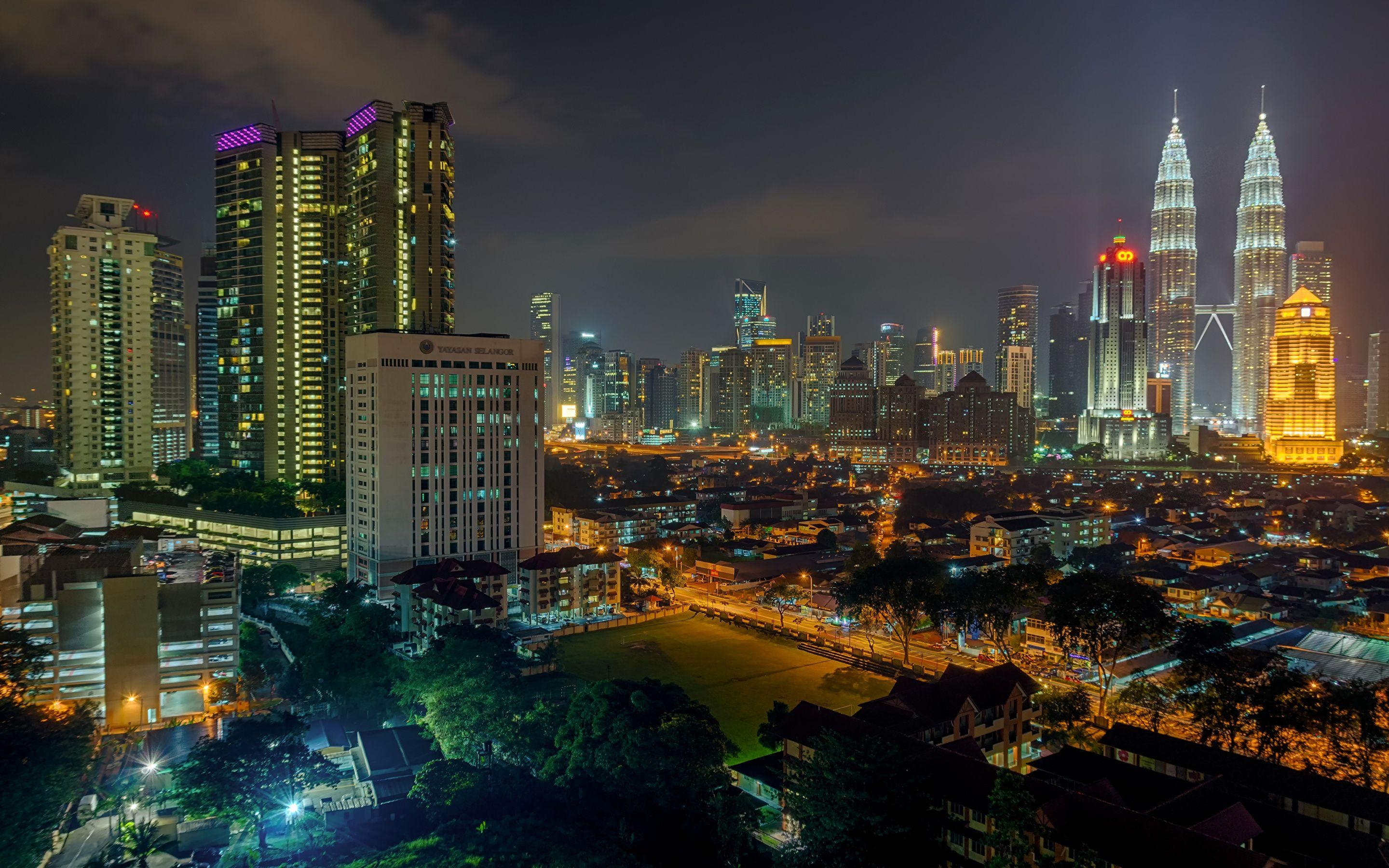 2880x1800 Wallpaper Kuala Lumpur Malaysia Night Skyscrapers Cities, Desktop