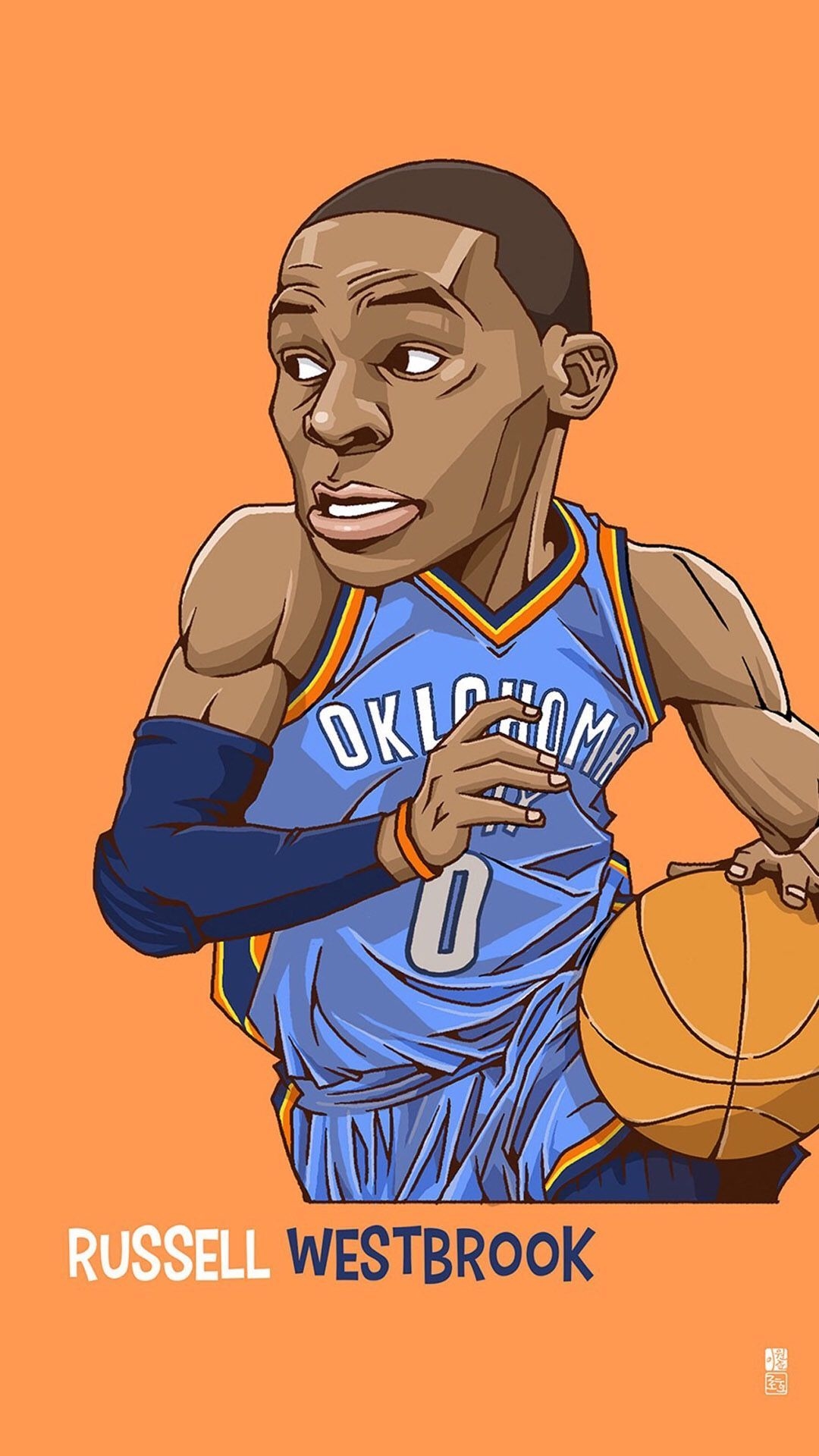 1080x1920 Russell Westbrook. Tap to see Collection of Famous NBA Basketball Players Cute Cartoon Wallpaper. Basketball players, Basketball players nba, Westbrook wallpaper, Phone