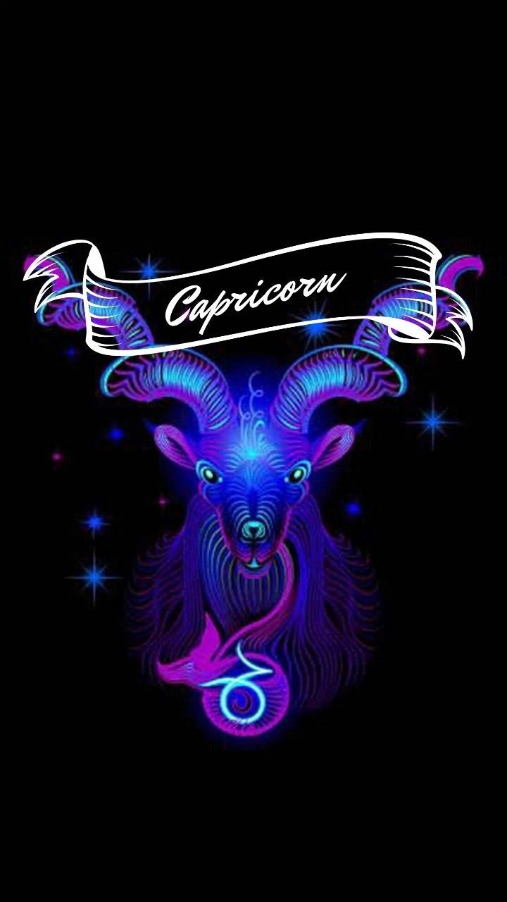 720x1280 Glowing Capricorn Wallpaper. Capricorn art, Aries wallpaper, Zodiac signs, Phone