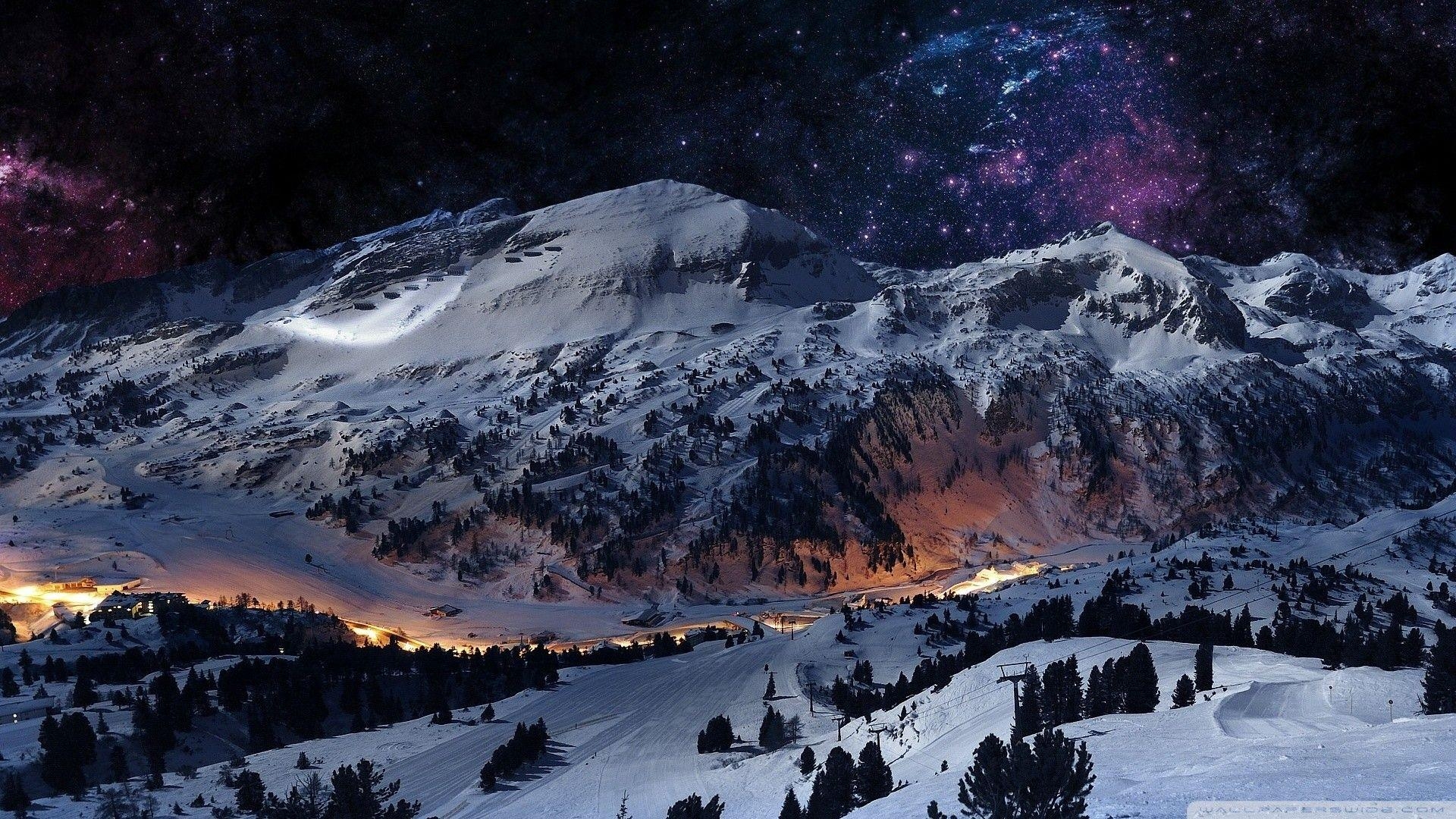 1920x1080 Desktop Wallpaper Snowy Night Scenes, Desktop