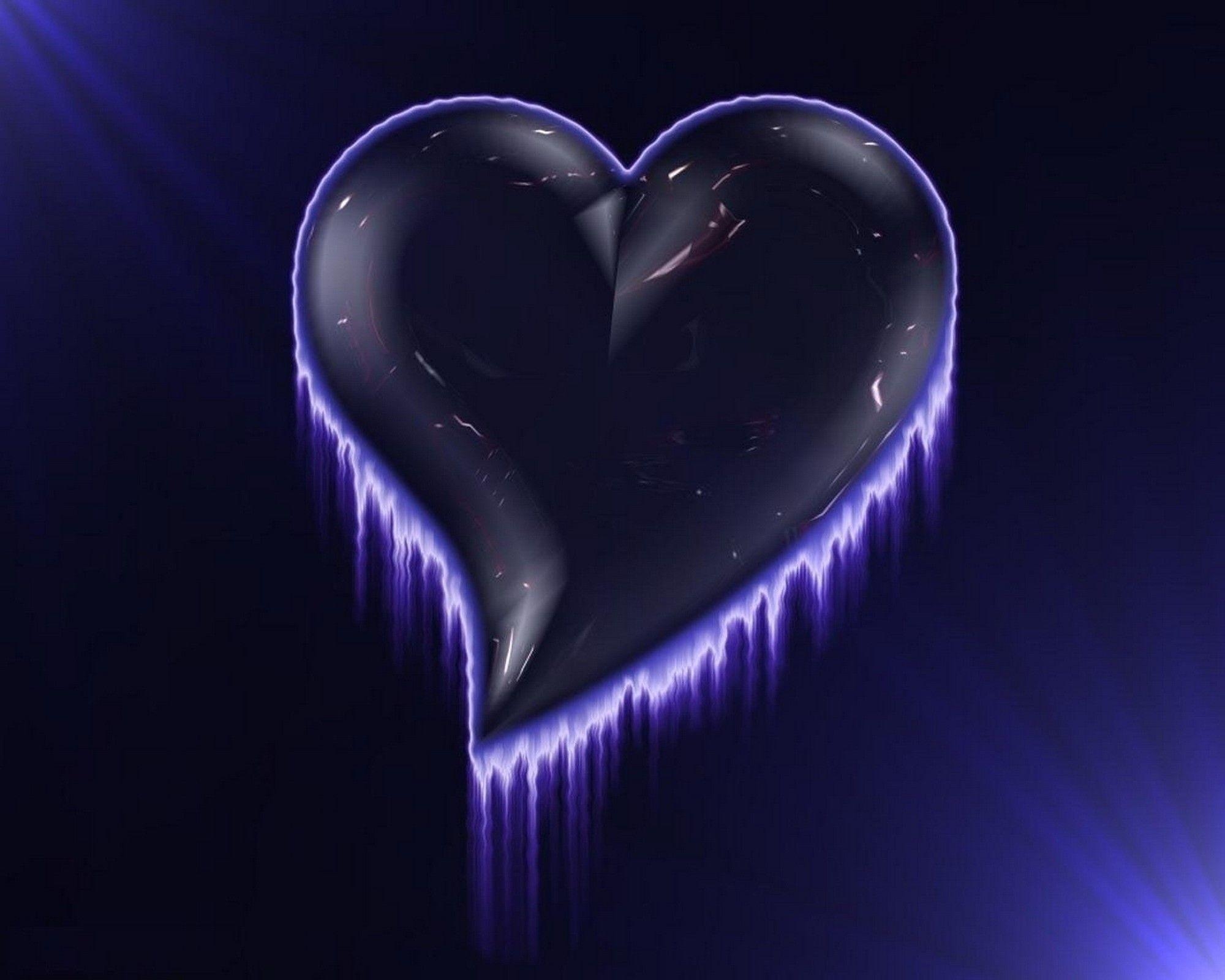 2000x1600 Hearts With Black Background, Desktop