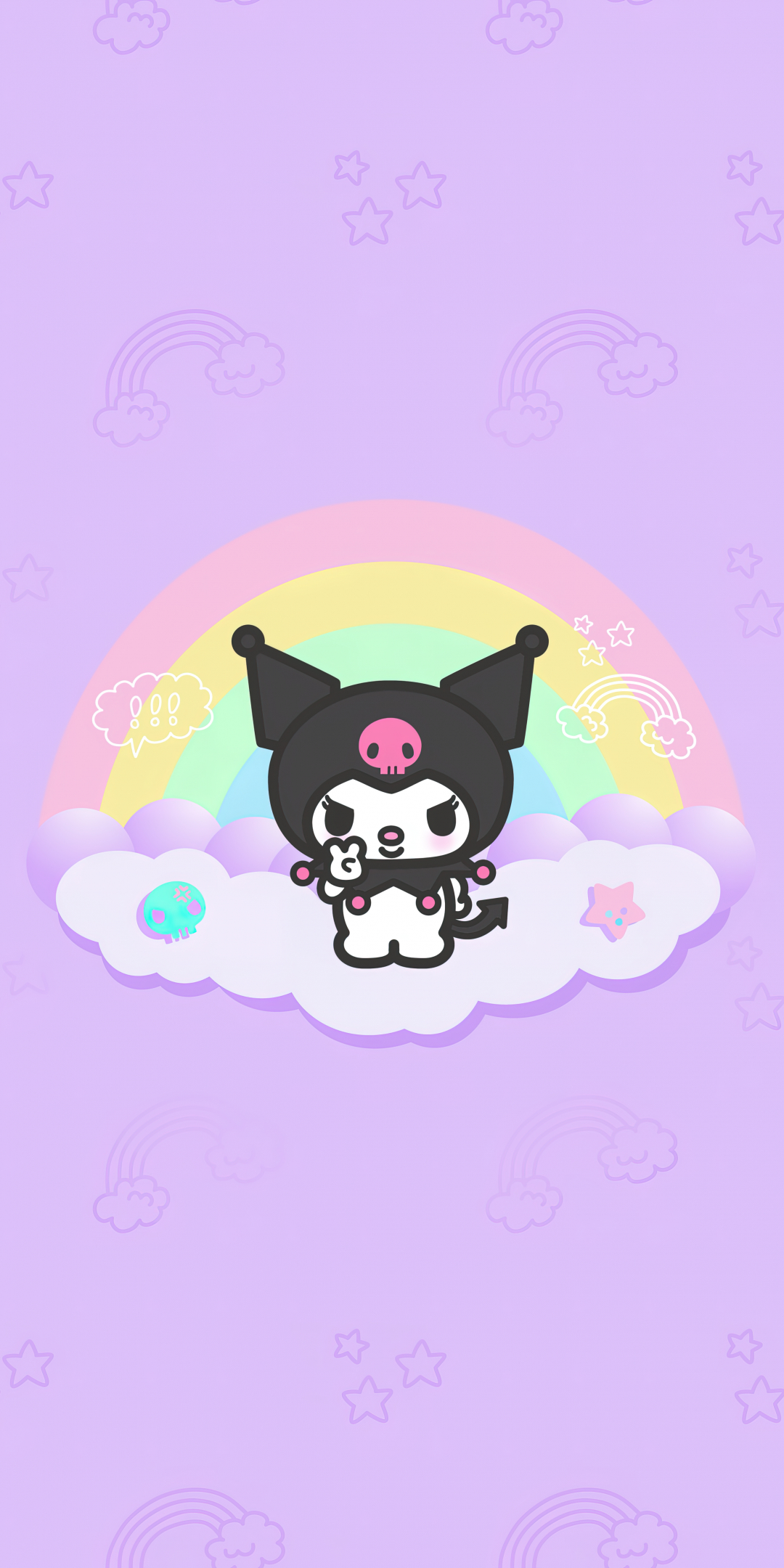 1080x2160 Kuromi Wallpaper 4K, Hello Kitty, Black, Phone