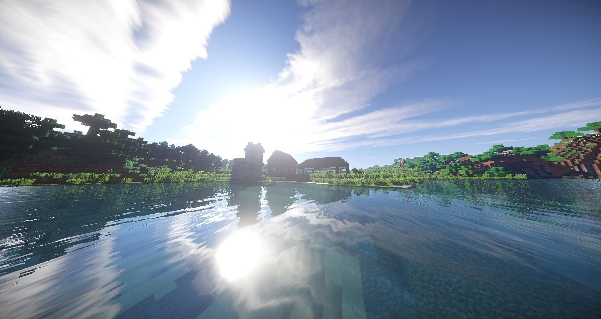 1920x1020 Minecraft gameplay screenshot, Minecraft, shaders HD wallpaper, Desktop