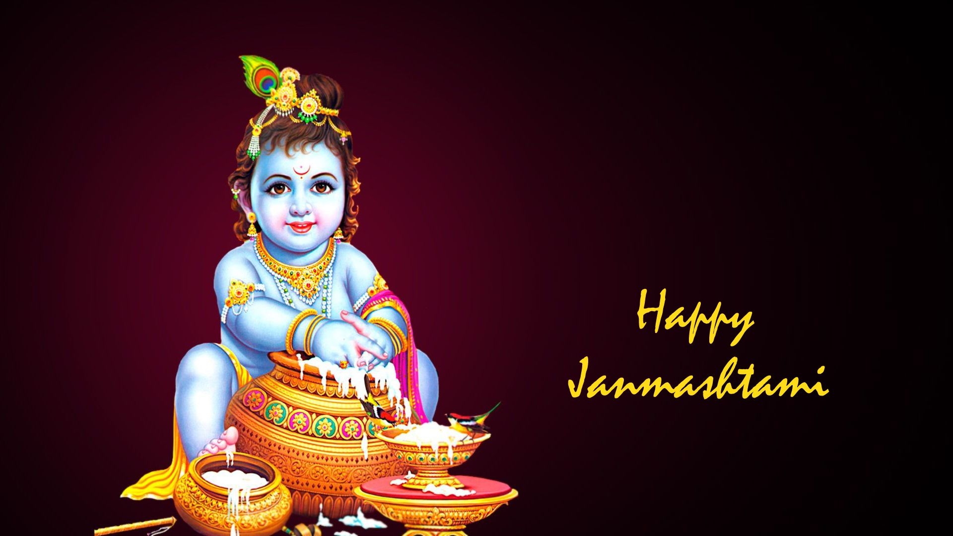 1920x1080 Happy Janmashtami Kanuda Maataki Butter Radha 2020 Wallpaper, Desktop