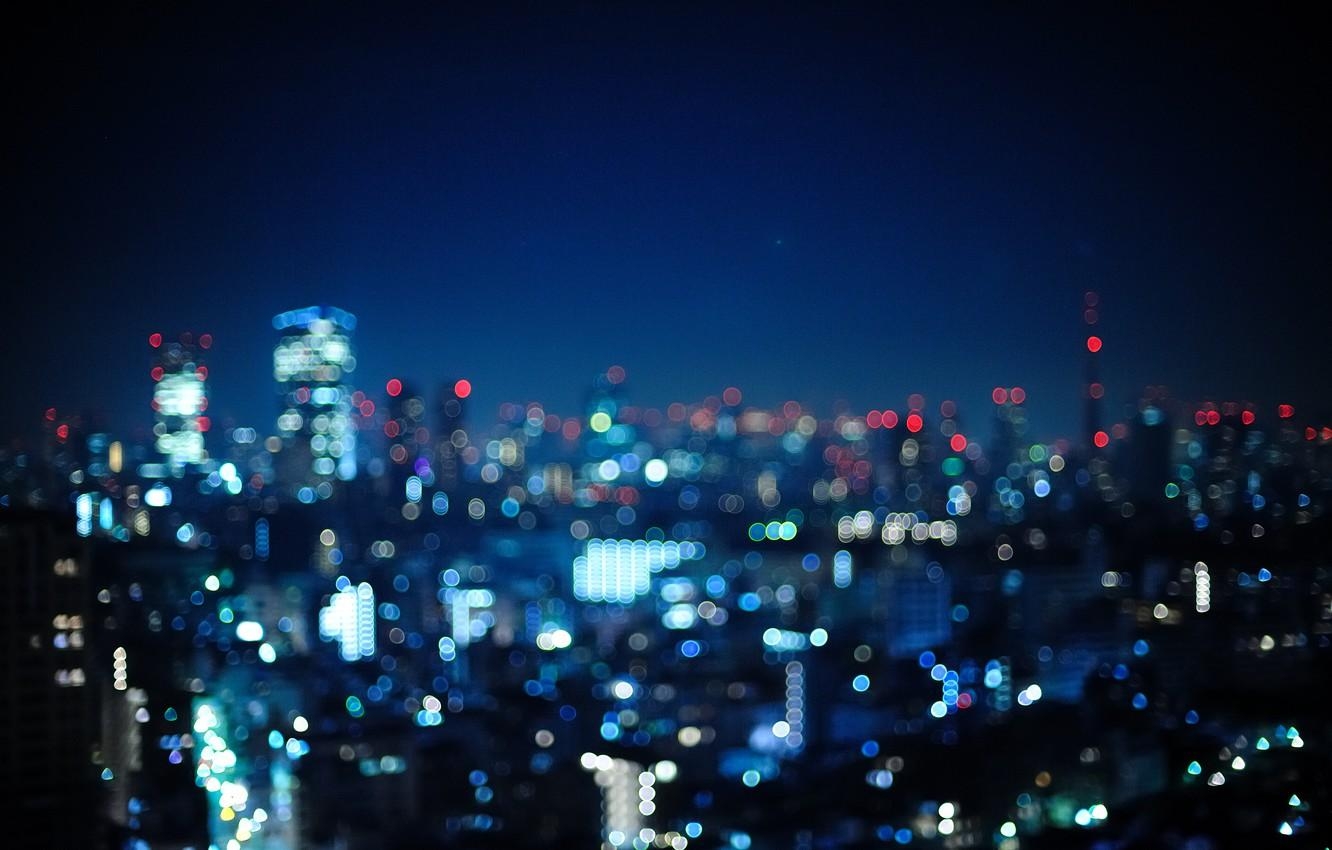 1340x850 Wallpaper night, the city, lights, photo, Wallpaper, Japan, Tokyo, Japan, Tokyo, wallpaper, bokeh image for desktop, section город, Desktop