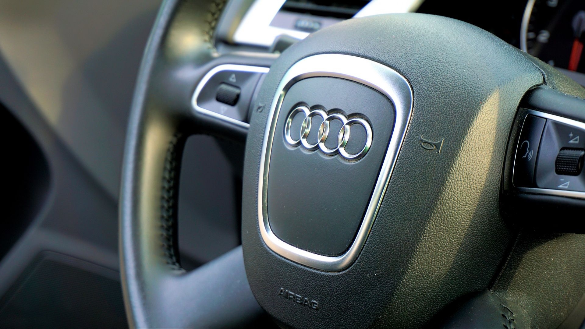 1920x1080 Wallpaper Audi, Car, Steering Wheel, Control Steering Wheel, Desktop