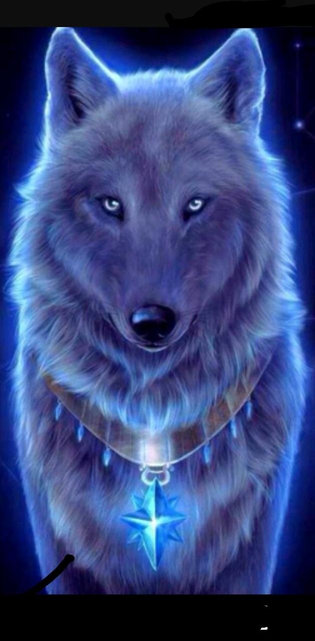 630x1280 Galaxy blue wolf wallpaper, Phone