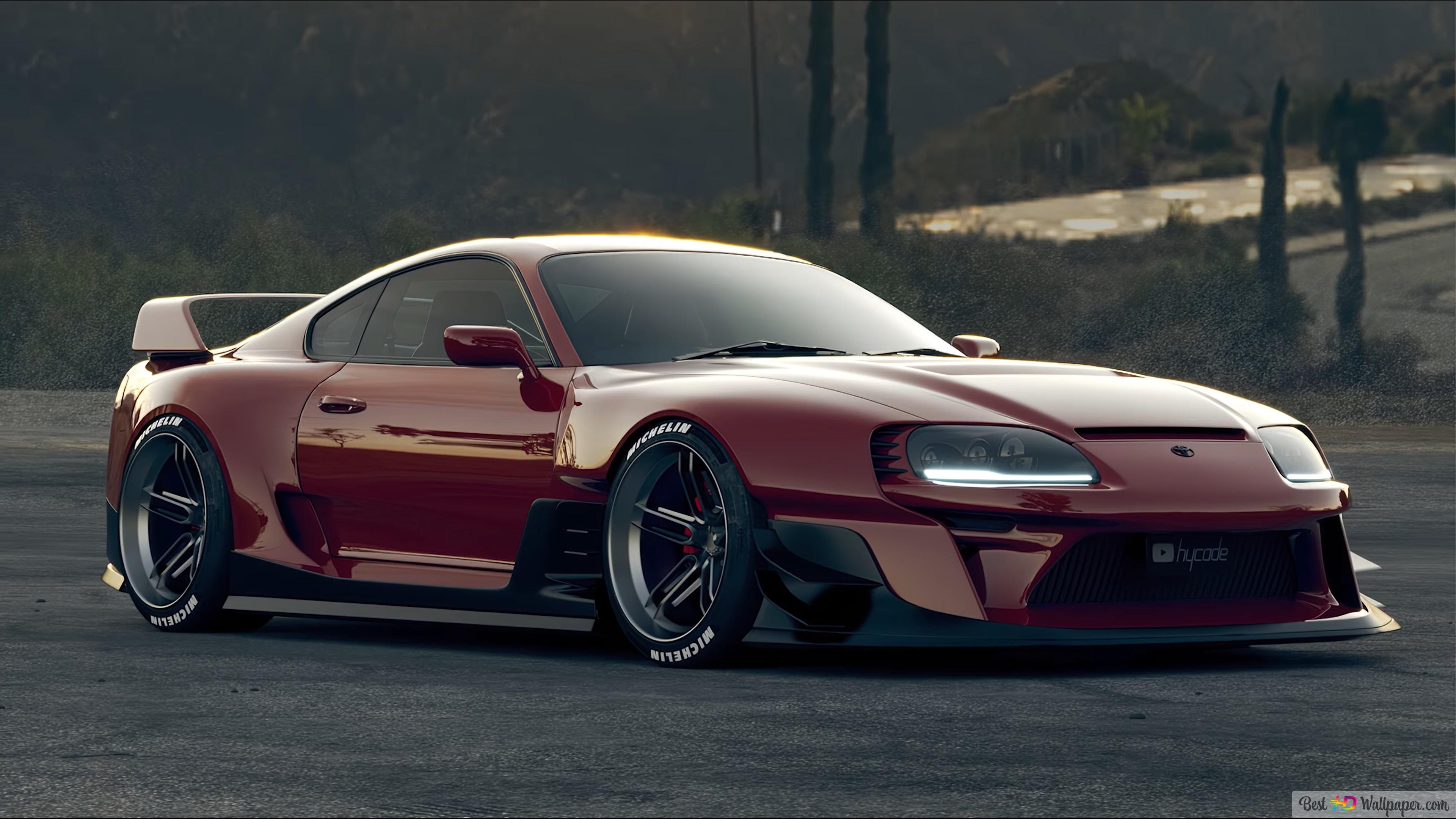 3840x2160 Red modified toyota supra mk4 4K wallpaper download, Desktop