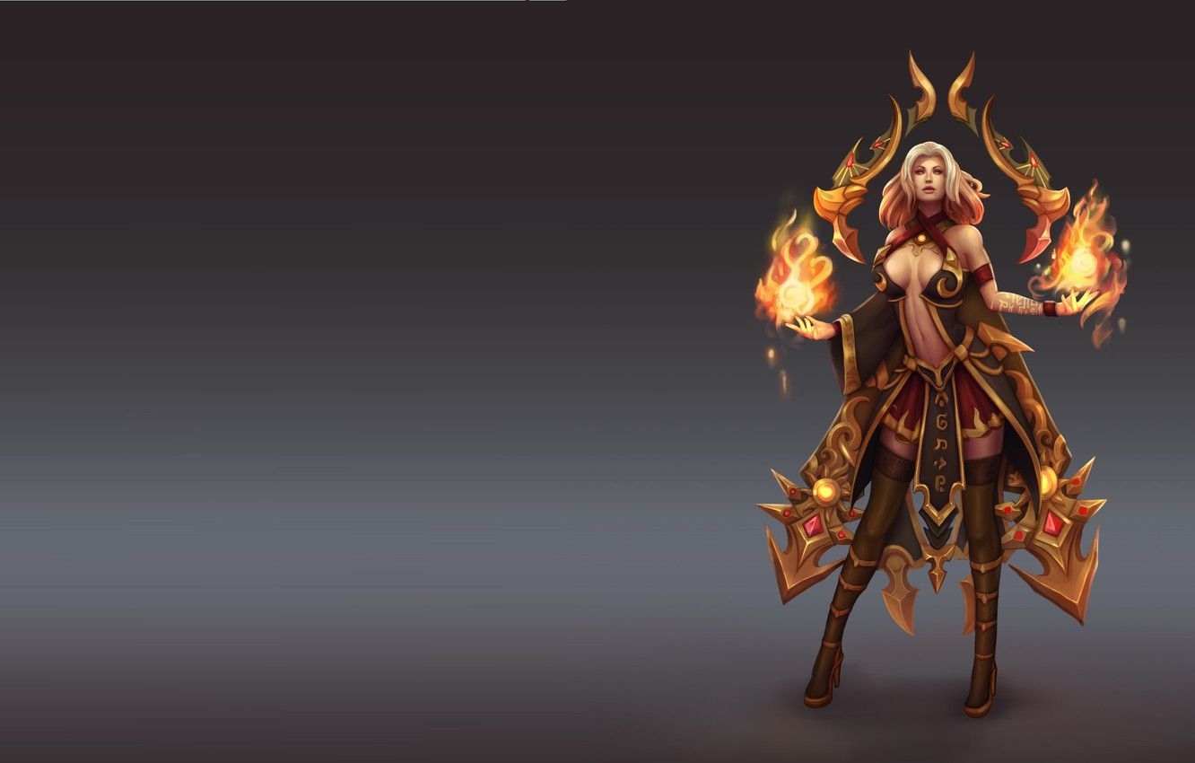 1340x850 Wallpaper the game, art, fantasy, costume design, Anna the Fire Keeper, Chu Anh image for desktop, section фантастика, Desktop