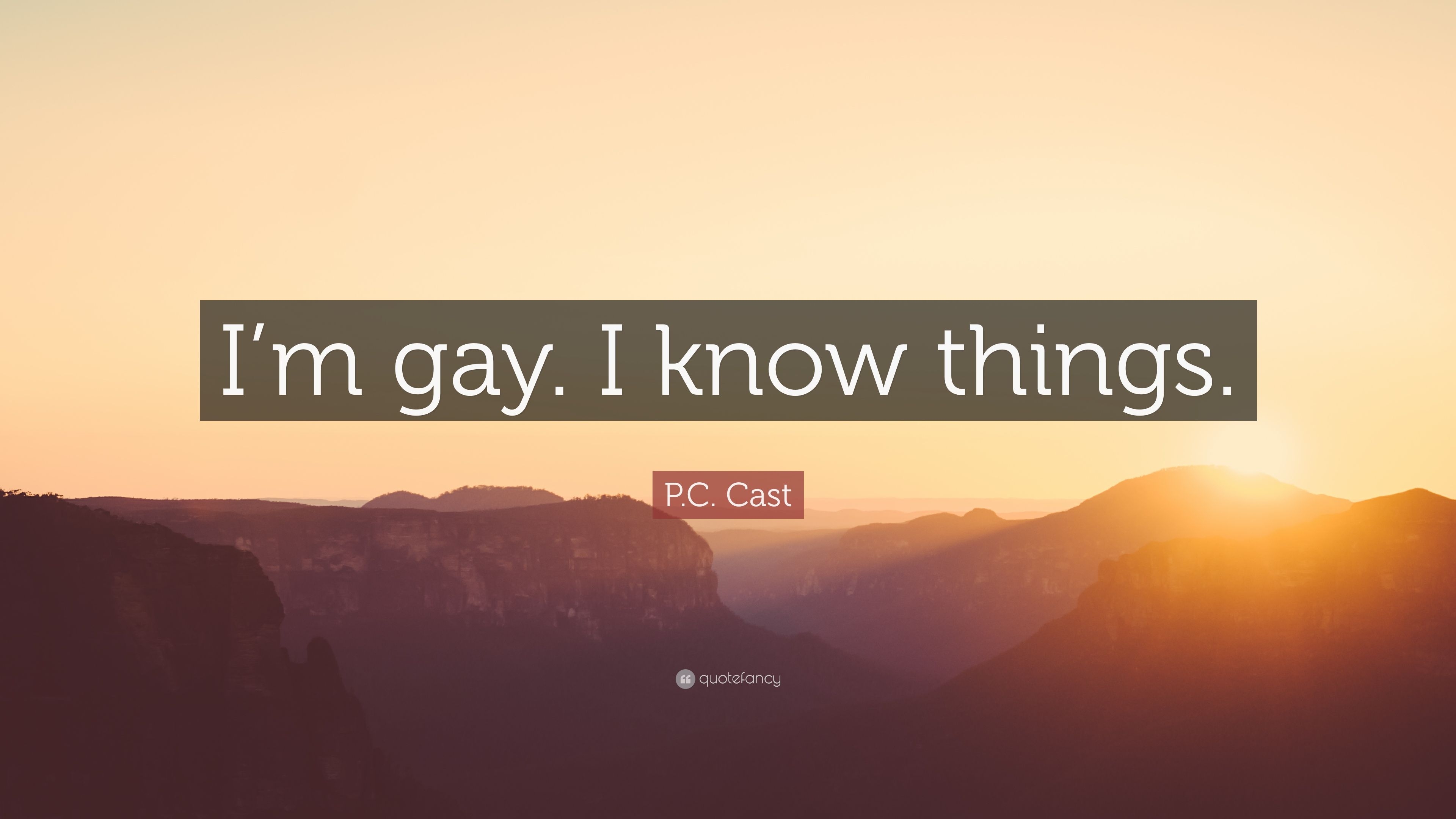 3840x2160 P.C. Cast Quote: “I'm gay. I know things.” (9 wallpaper), Desktop