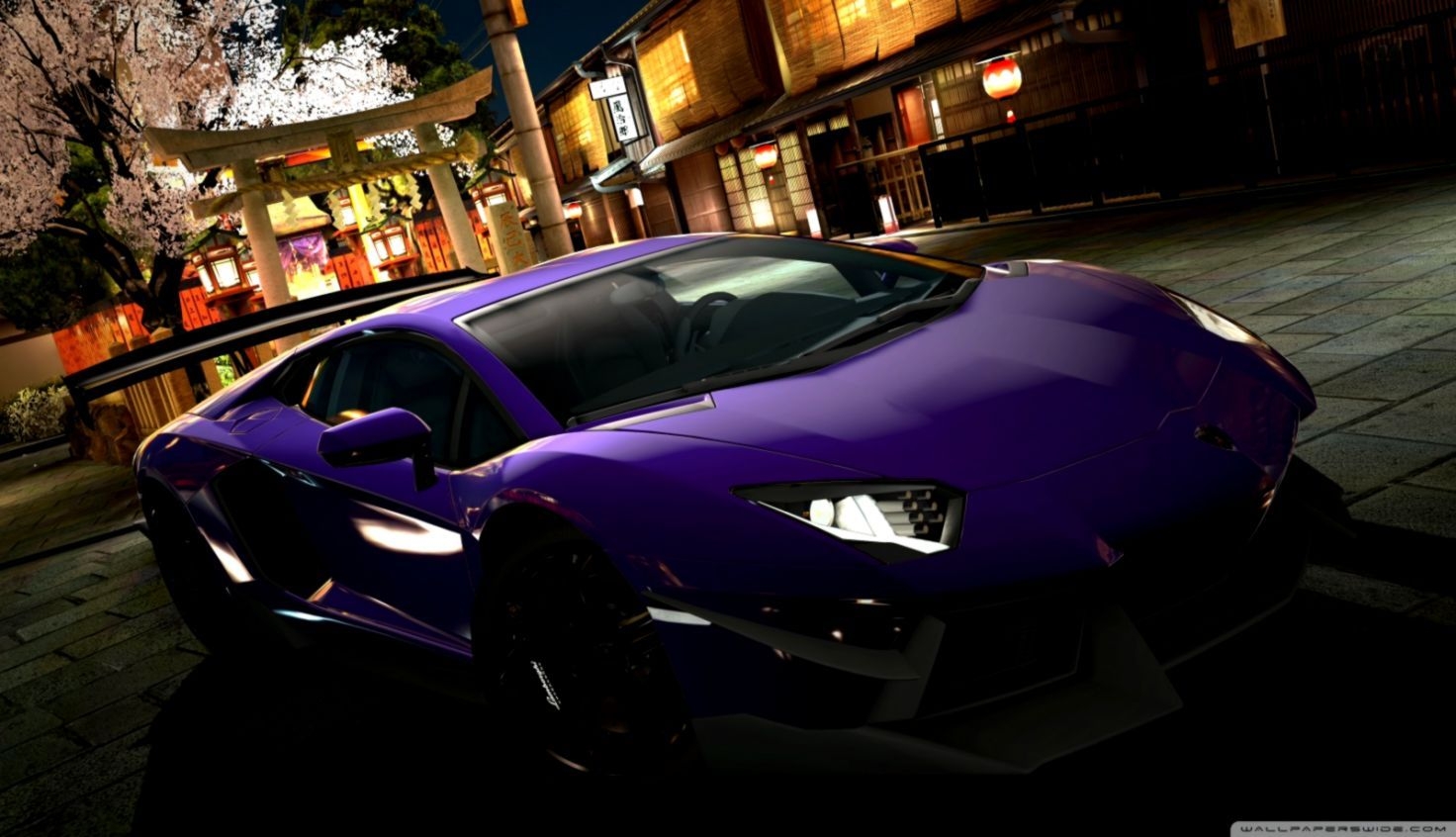 1480x850 Lamborghini Aventador Purple Wallpaper, Desktop