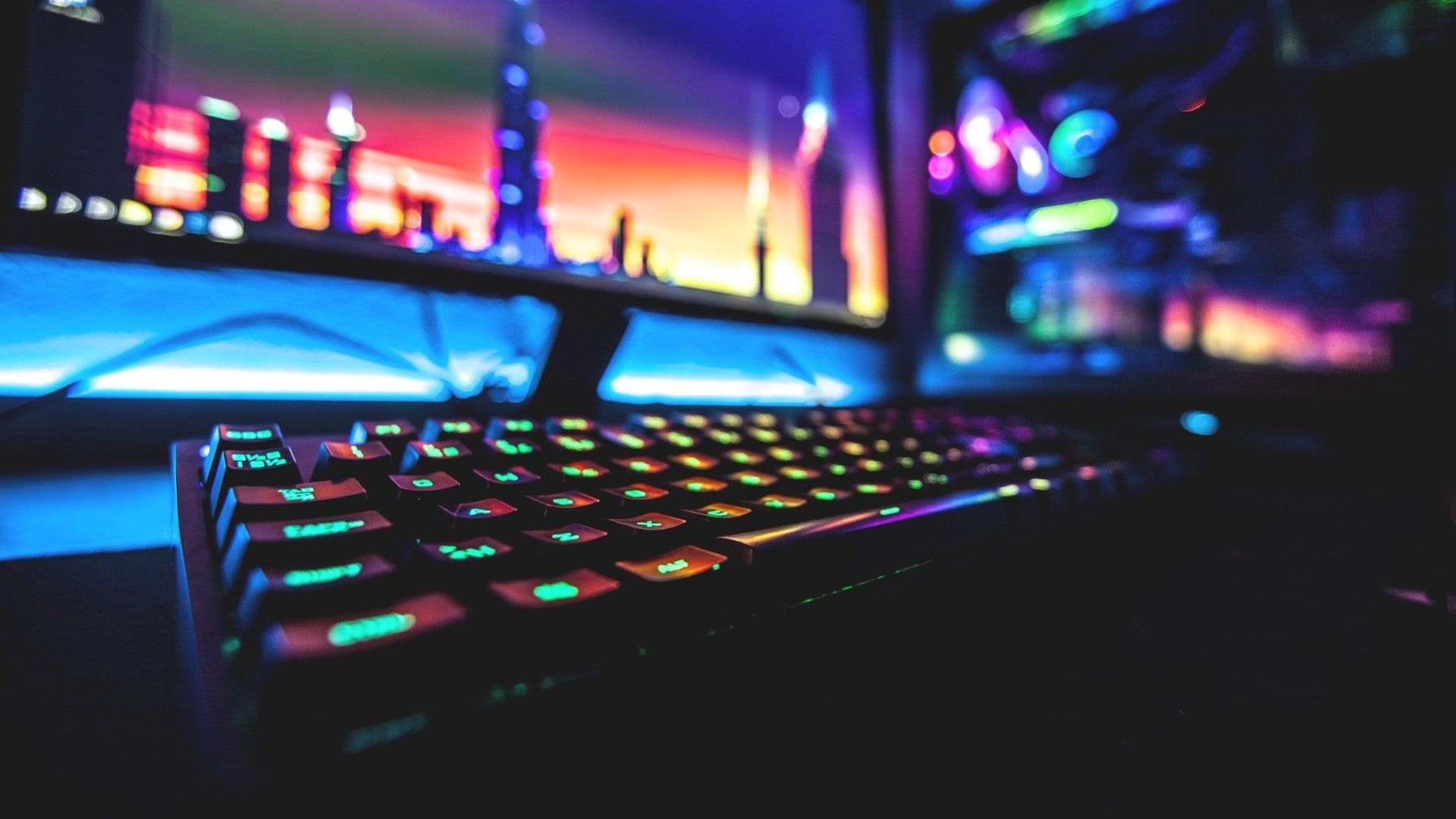 1920x1080 Download Pc Gaming, Keyboard, Monitor, Computer Wallpaper Wallpaper HD, Desktop