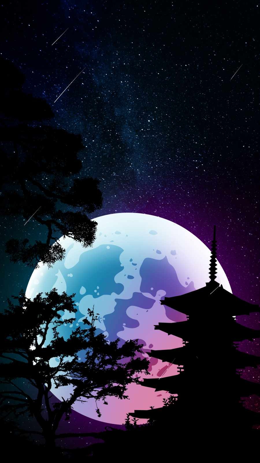 900x1600 Japan Moon iPhone Wallpaper, Phone