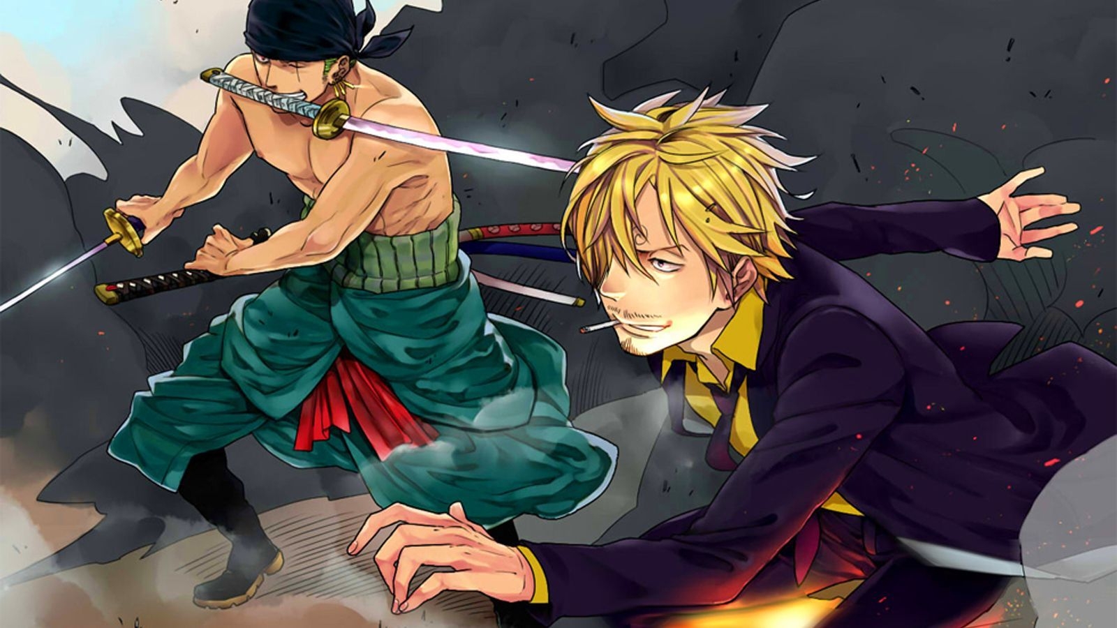 1600x900 Roronoa Zoro and Sanji Computer Wallpaper, Desktop Backgroundx900. One piece image, One piece anime, One piece manga, Desktop