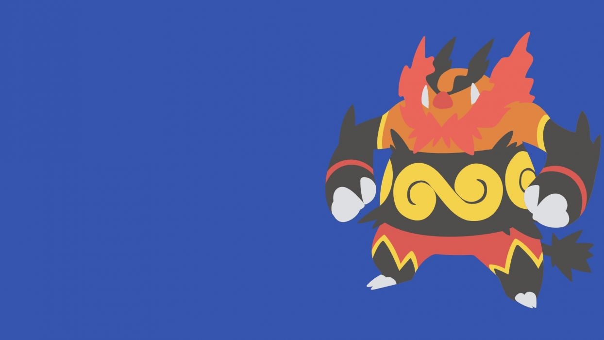 1250x700 Emboar Pokemon Minimalist Blue wallpaperx1080, Desktop