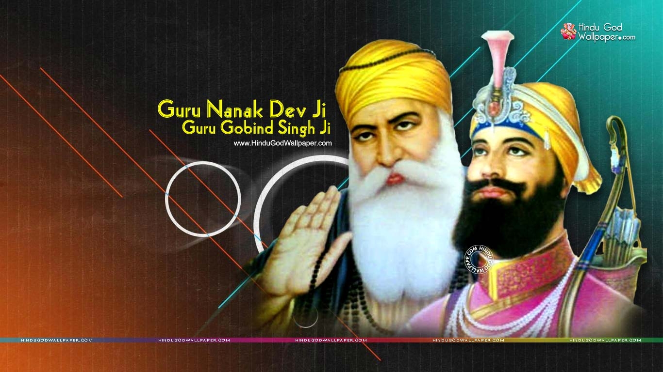 1370x770 guru nanak dev ji and guru gobind singh ji wallpaper HD, Desktop