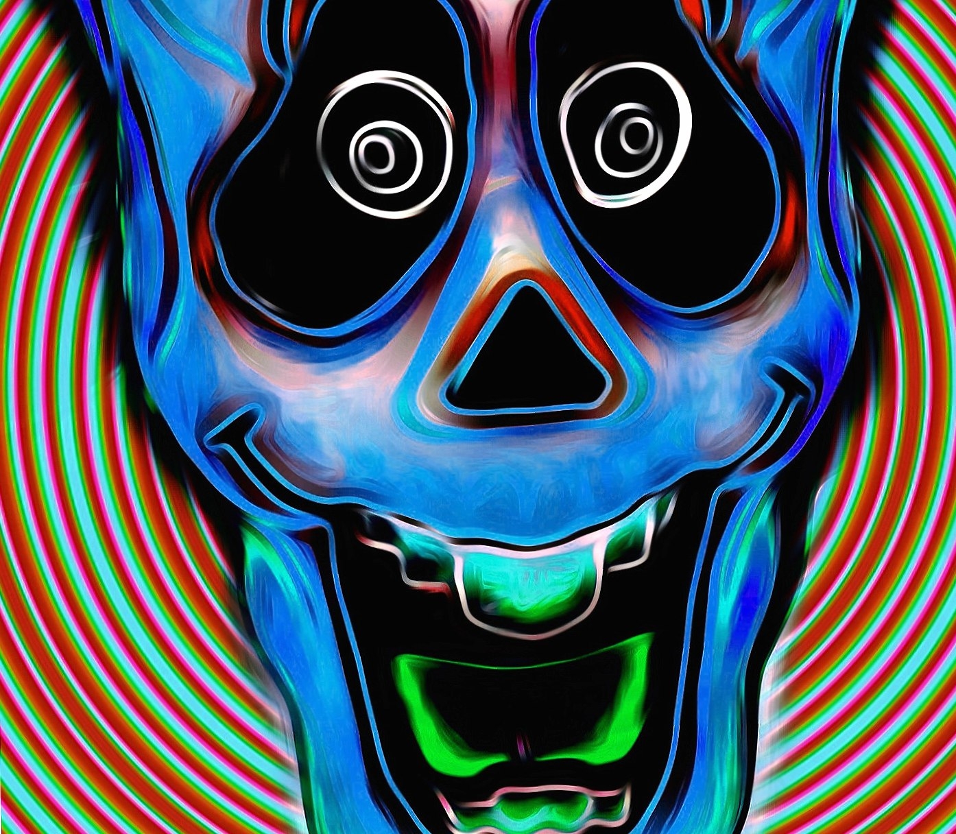 1400x1220 Blue trippy skull Wallpaper HD Download, Desktop