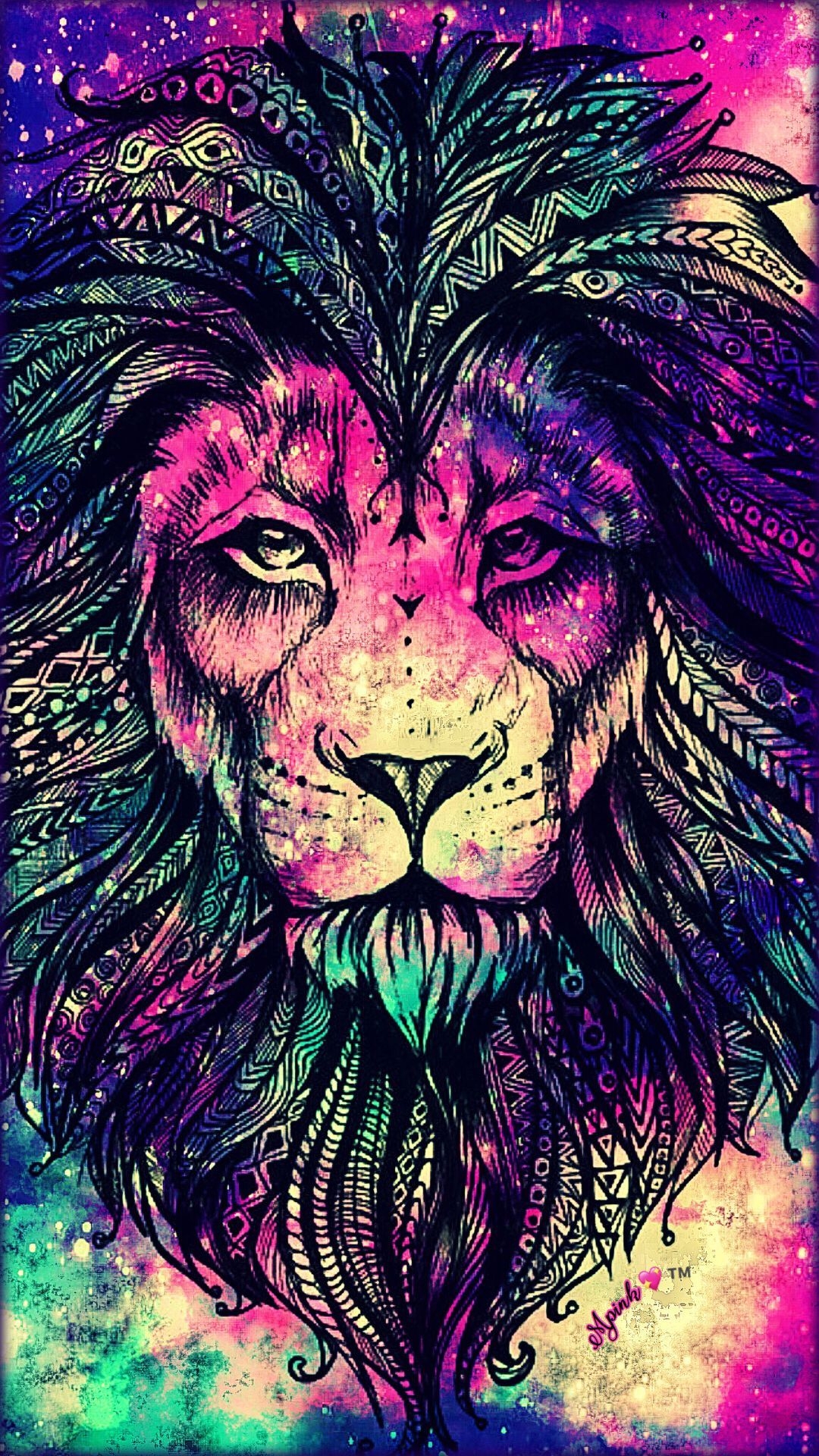 1080x1920 Rainbow Lion Galaxy Wallpaper #androidwallpaper #iphonewallpaper #wallpaper #galaxy #sparkle #glitter #lockscreen. Colorful lion, Lion wallpaper, Animal wallpaper, Phone