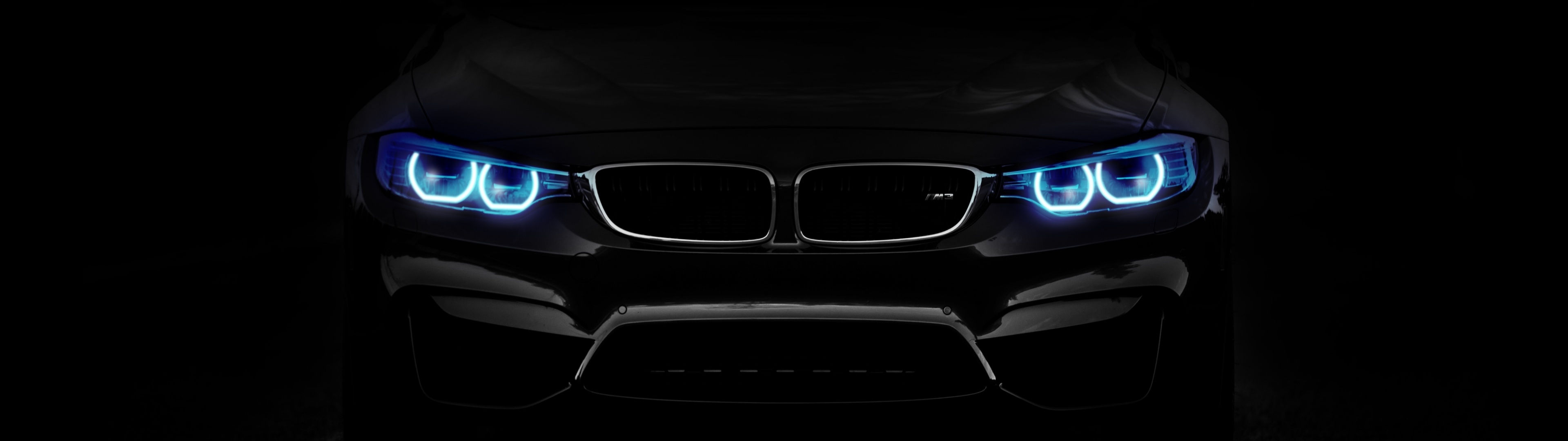 3840x1080 BMW M3 Wallpaper 4K, Angel Eyes, Black Dark, Dual Screen