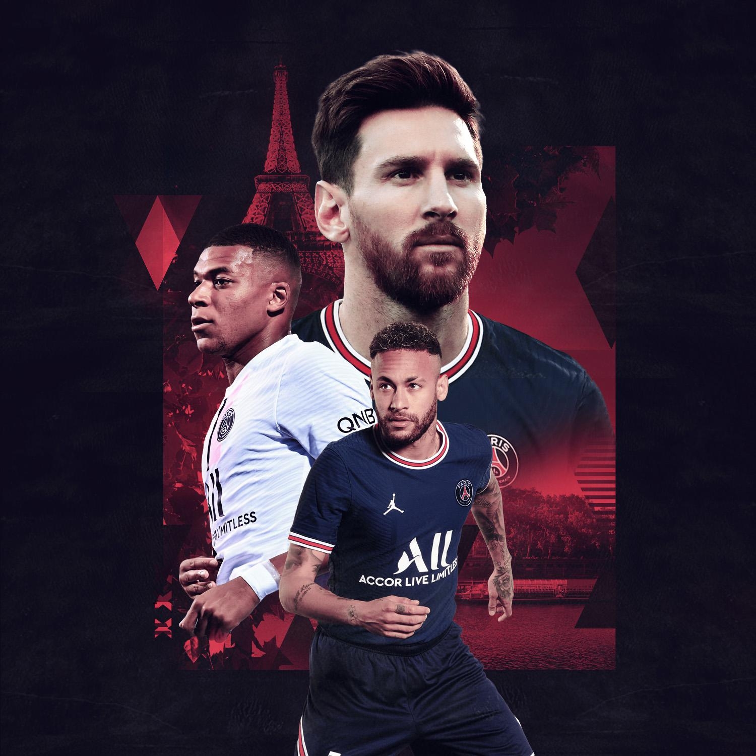 1500x1500 Messi • Mbappé • Neymar. MMN wallpaper i made, Phone