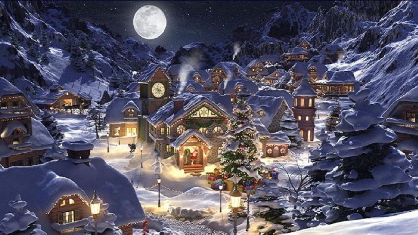 1370x770 Christmas Scenery HD Wallpaper Free Christmas Scenery HD Background, Desktop