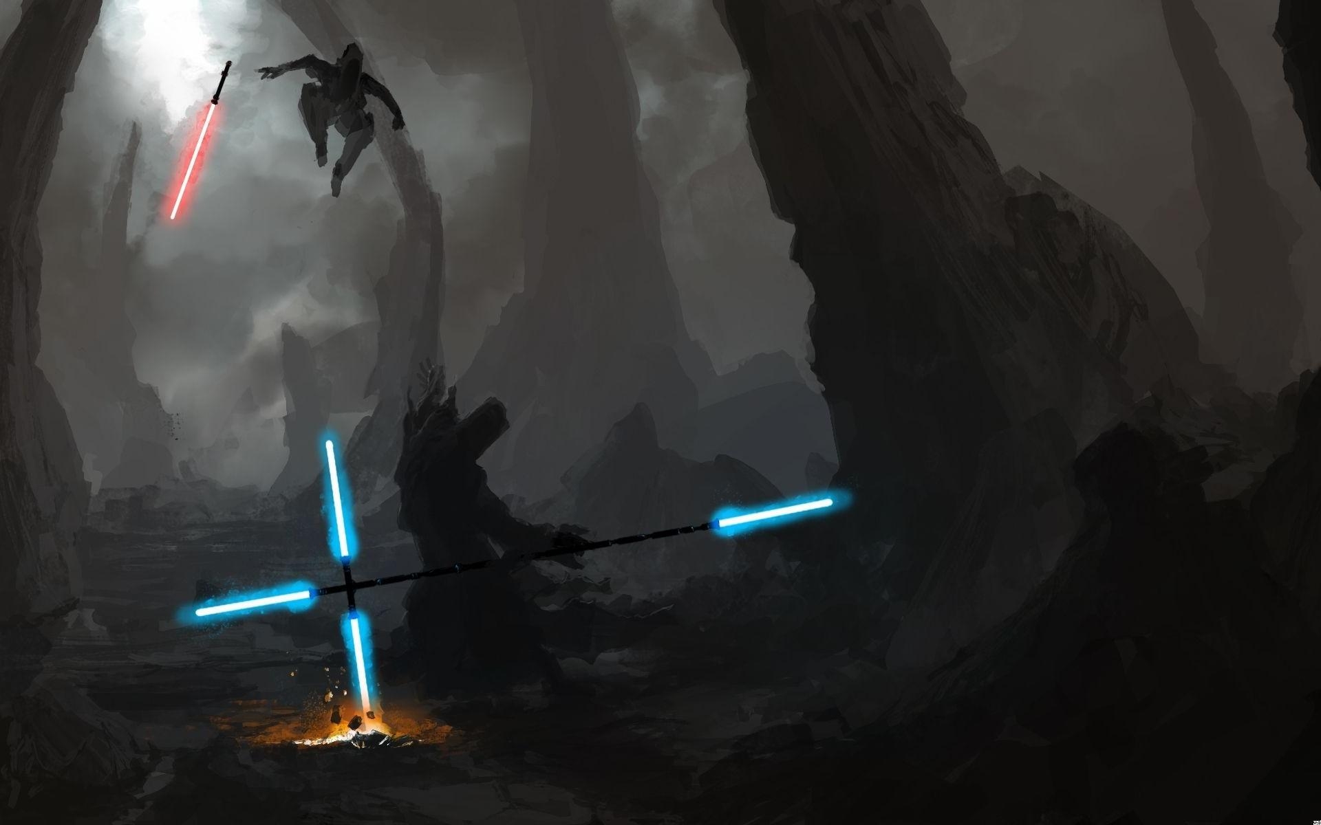 1920x1200 HD Sith Lightsaber Duel Art, Desktop