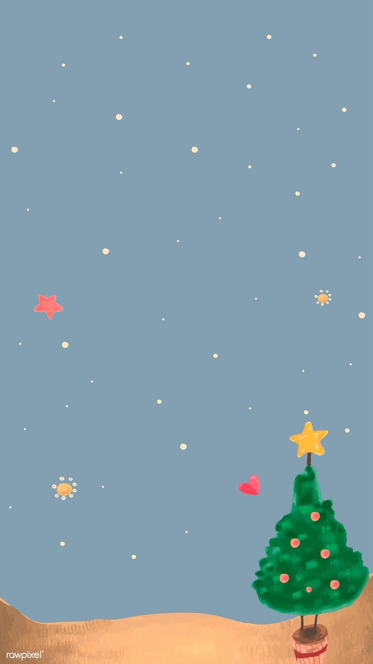 740x1310 Cute Christmas tree at night background mobile phone wallpaper vector. premium im. Christmas phone wallpaper, Merry christmas wallpaper, Cute christmas wallpaper, Phone