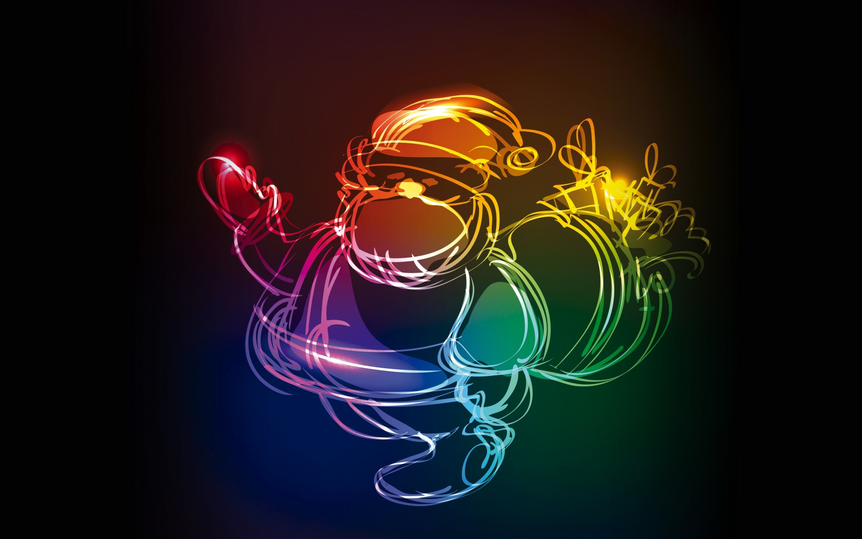 2880x1800 Santa, neon, xmas Wallpaper, Desktop