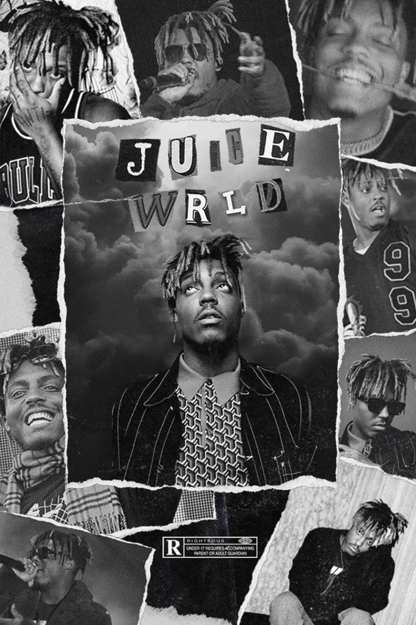 1370x2050 Juice Wrld 'Black Collage' Poster, Phone