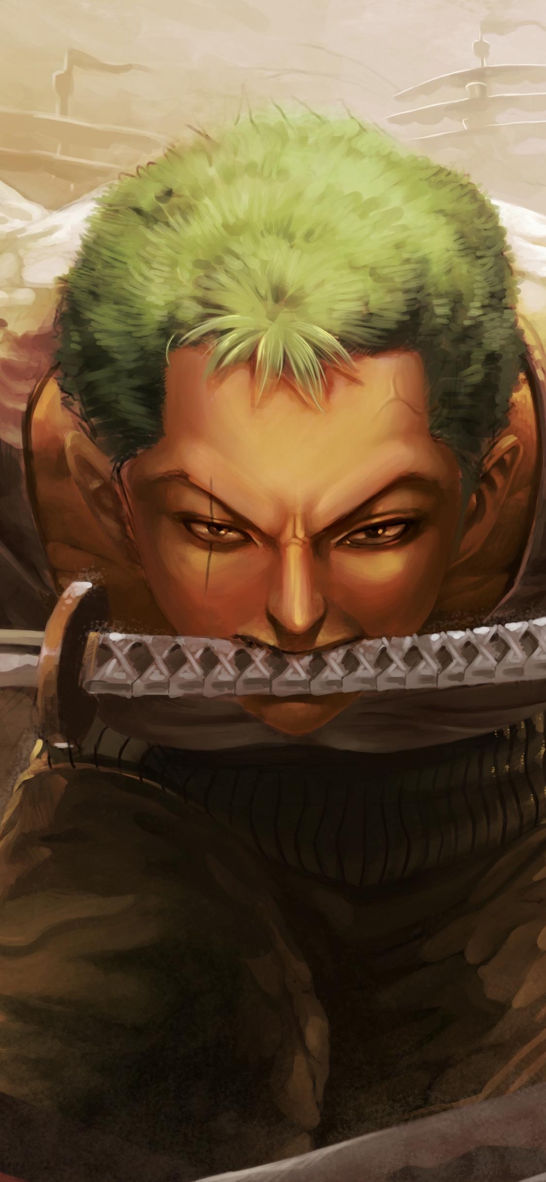 1130x2440 Download  wallpaper roronoa zoro, one piece, katana, anime, art, iphone x  HD image, background, 810, Phone